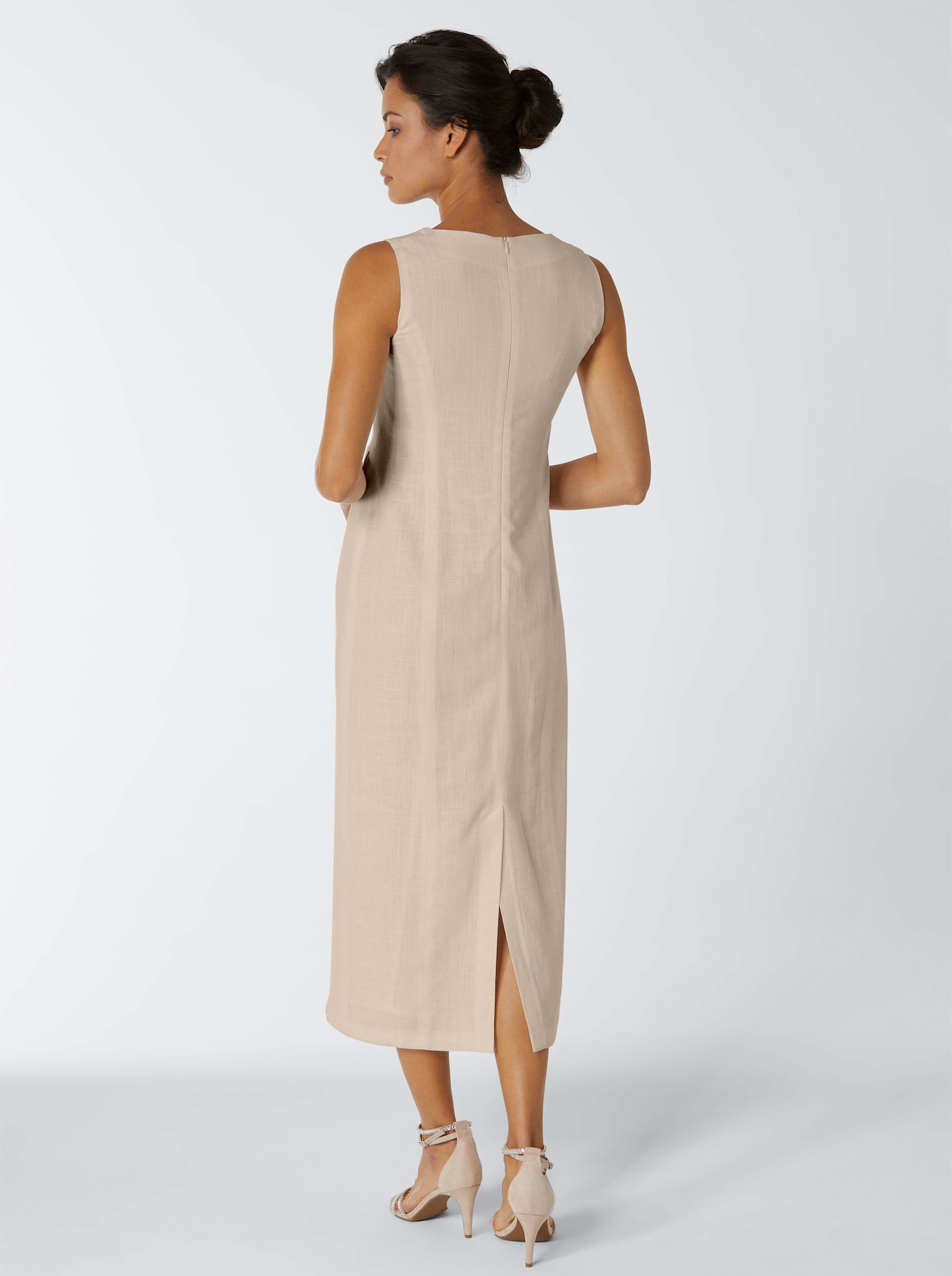 heine Cocktailkleid Struktur-Qualität mit Leinen - beige