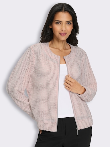 Bouclé-Blazer mit Glanzgarn-Akzenten - malve-hellrosé-gemustert
