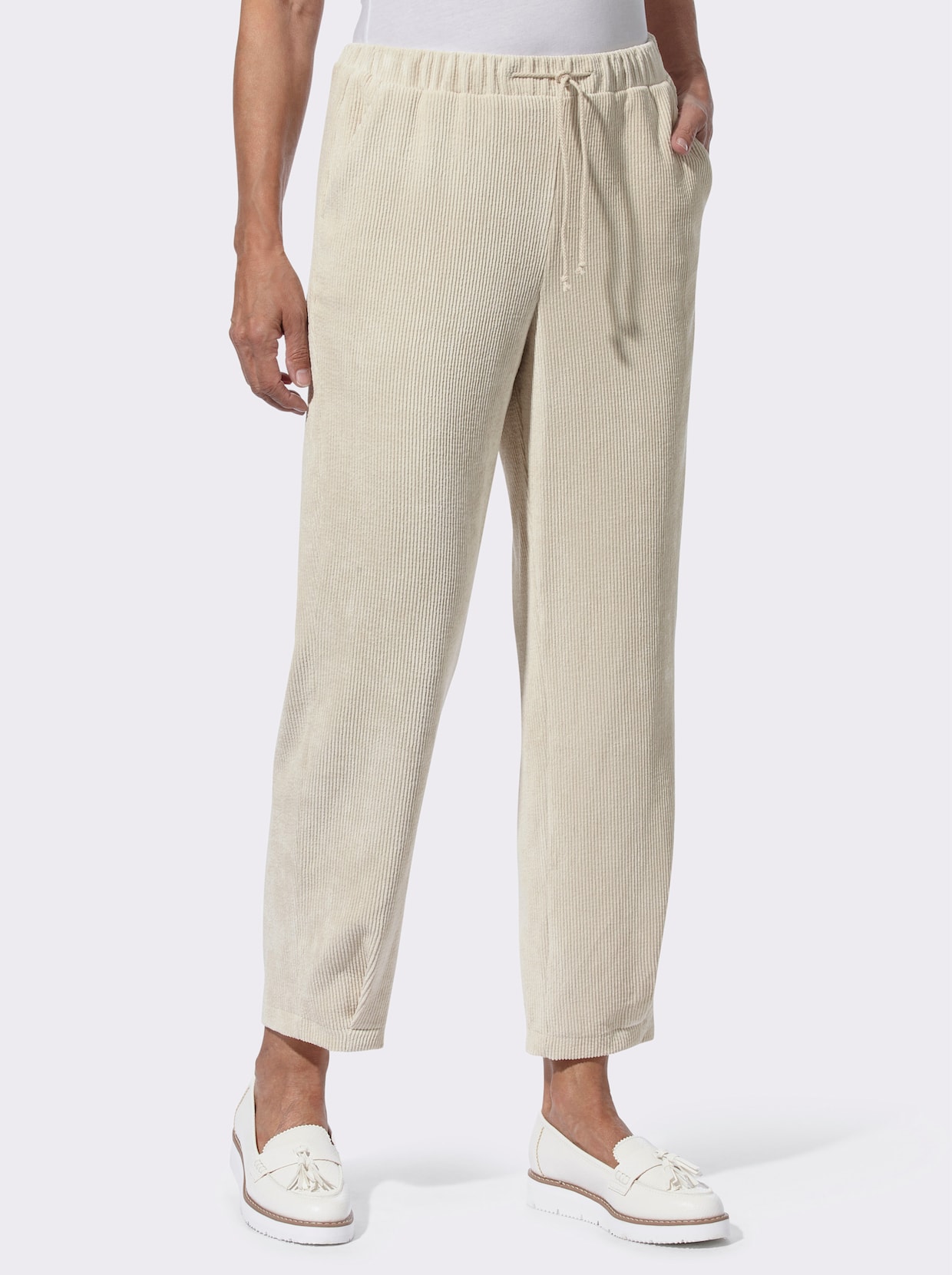 Pantalon velours - écru