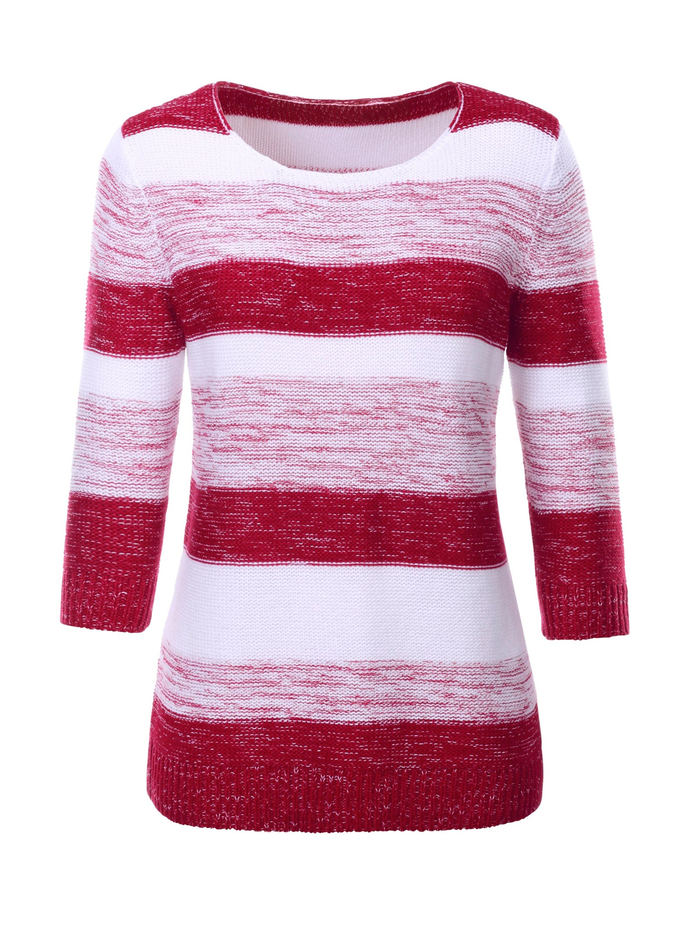 Pullover - weiß-rot-gestreift