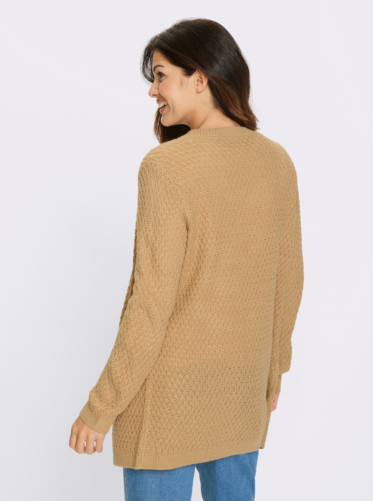 Longstrickjacke - camel