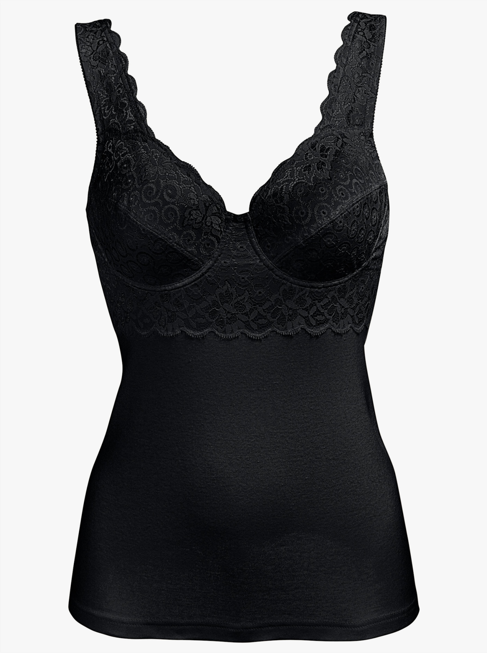 Nina von C. BH-Hemd mit verstellbaren Trägern - schwarz