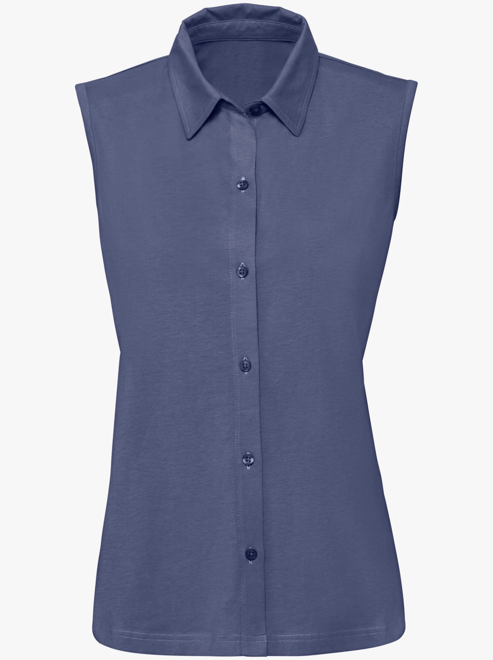 Blusentop in Jersey-Qualität - jeansblau