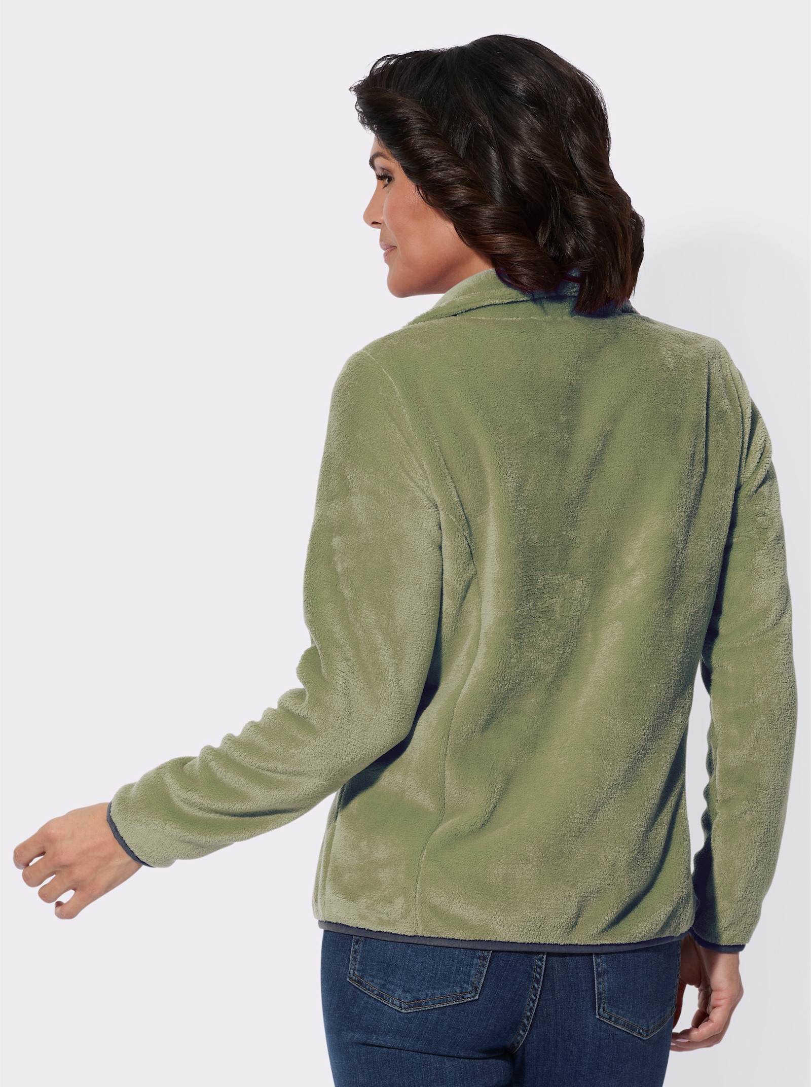 Fleecejacke mit Reissverschluss-Taschen - schilf