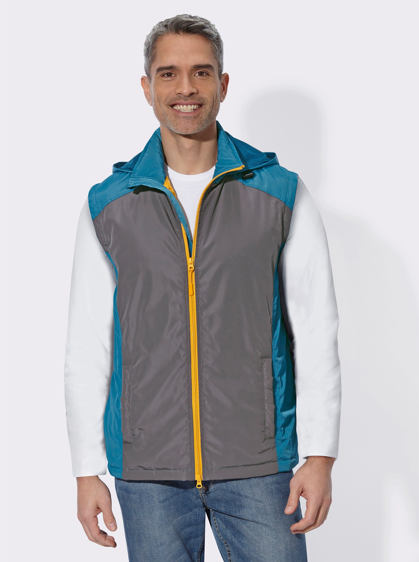 Outdoorjacke mit abzippbaren Ärmeln - topas-anthrazit