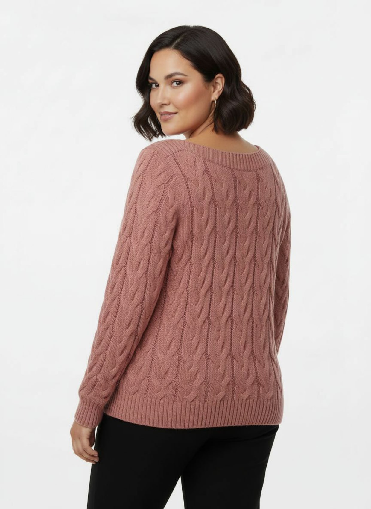 Pullover mit U-Boot-Ausschnitt - rosenholz