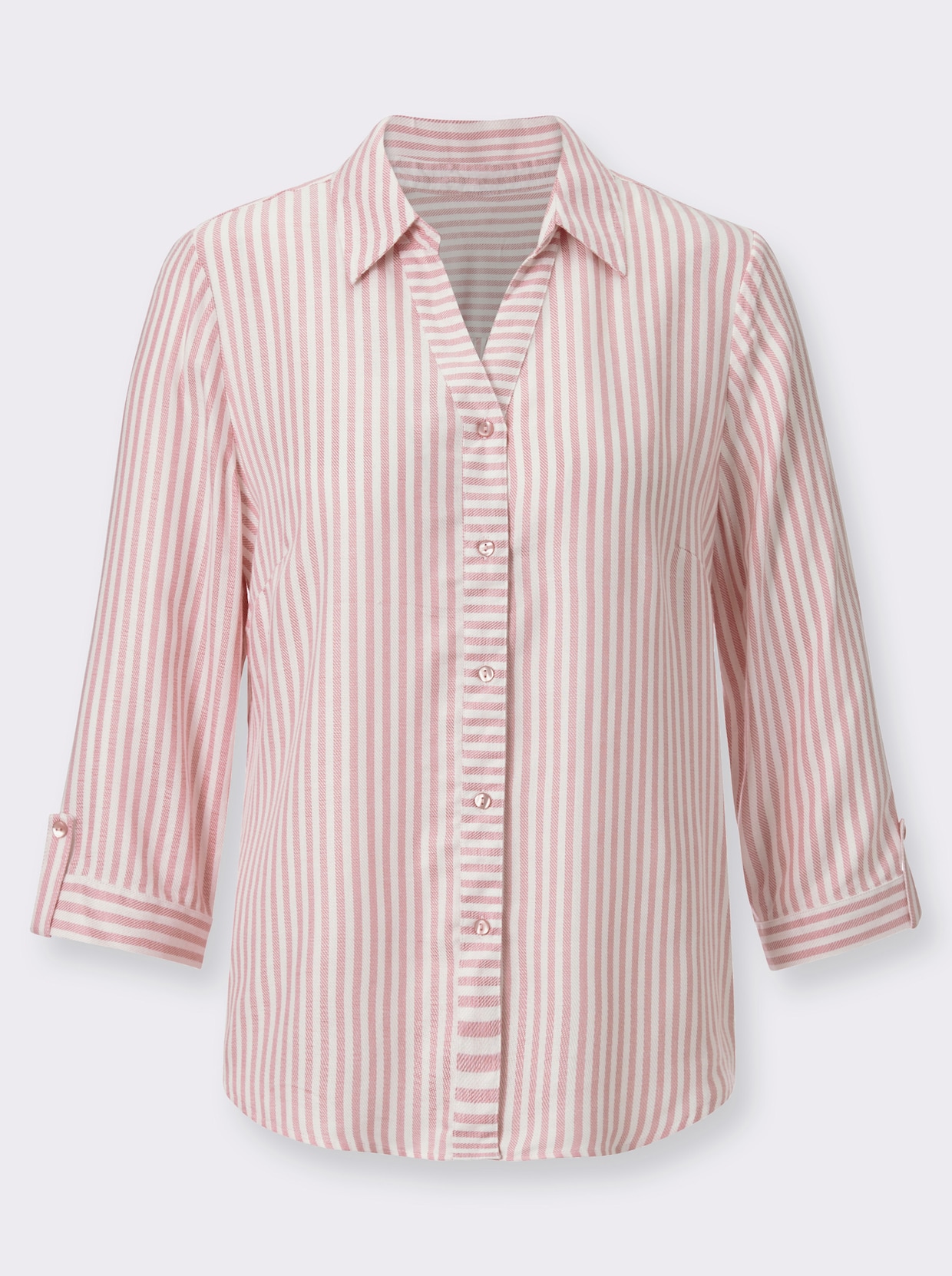 Gestreepte blouse - rozenkwarts/wit gestreept