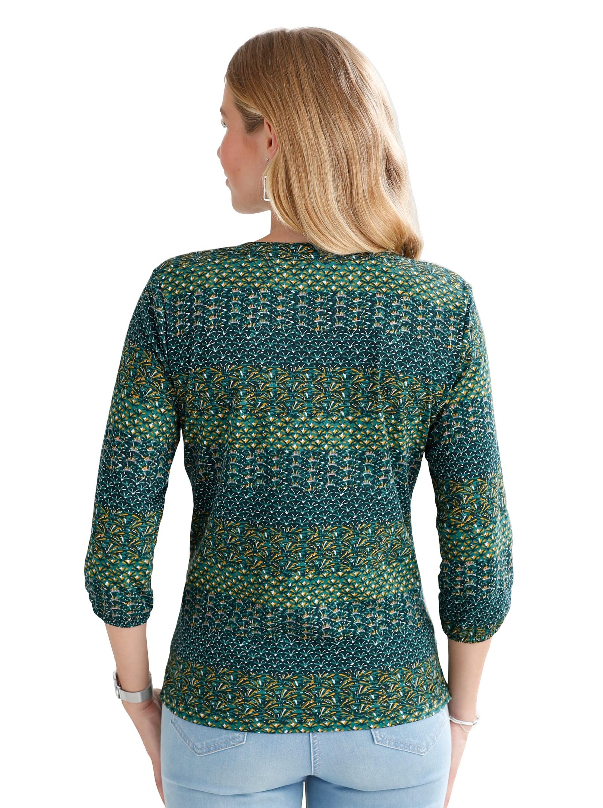 Shirt - smaragd-gemustert