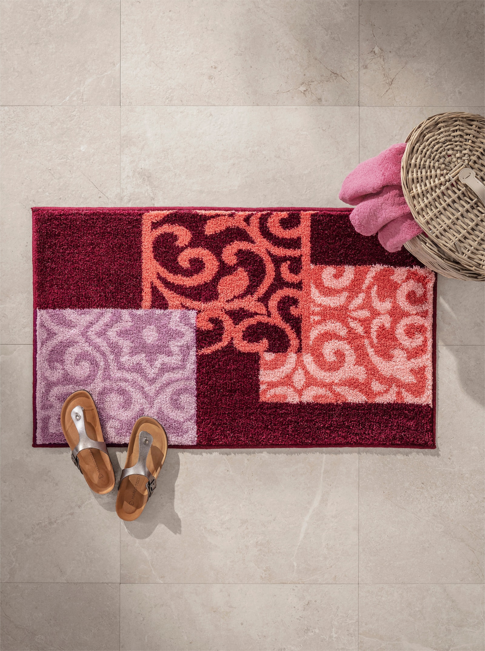 Grund Badmat - bordeaux/fuchsia