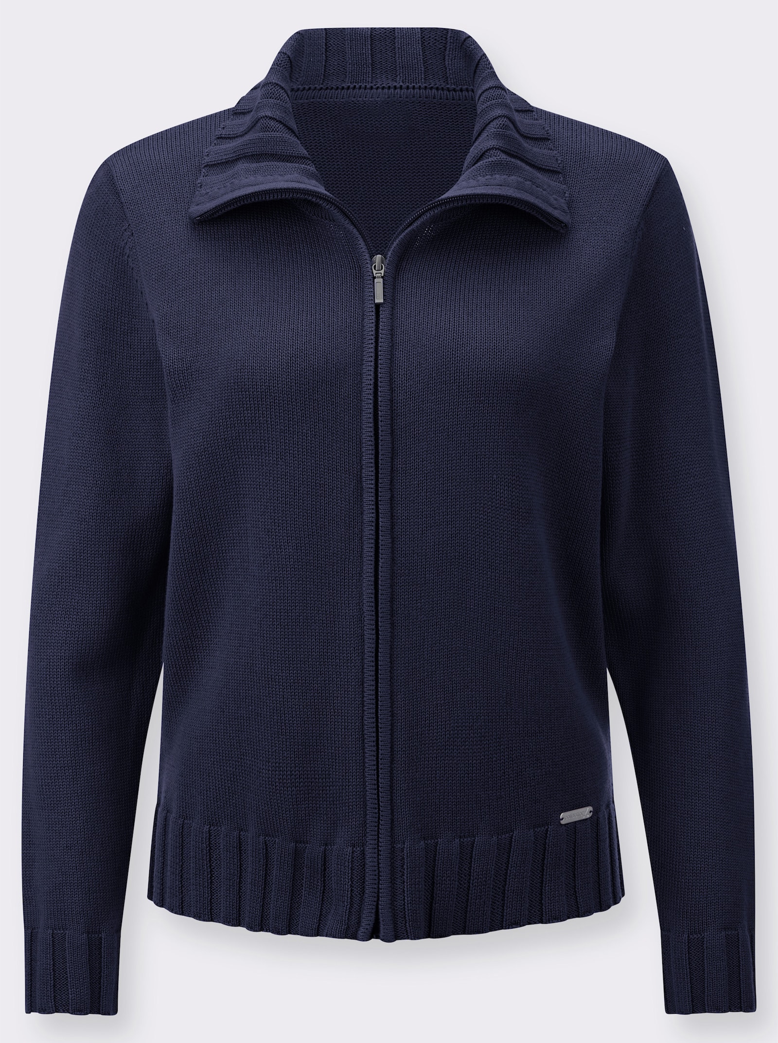 Strickjacke mit Umlegekragen - marine