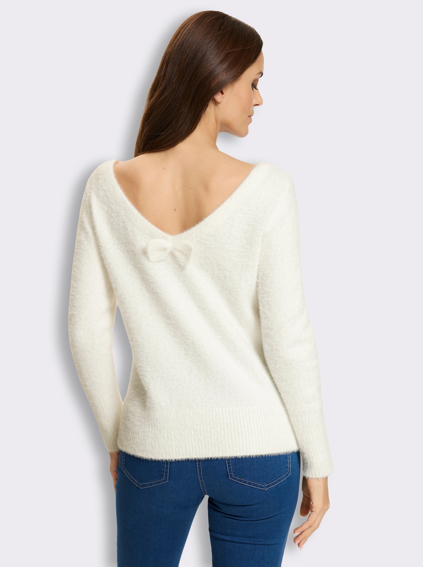 heine Langarm-Pullover aus wärmendem Flauschgarn - ecru