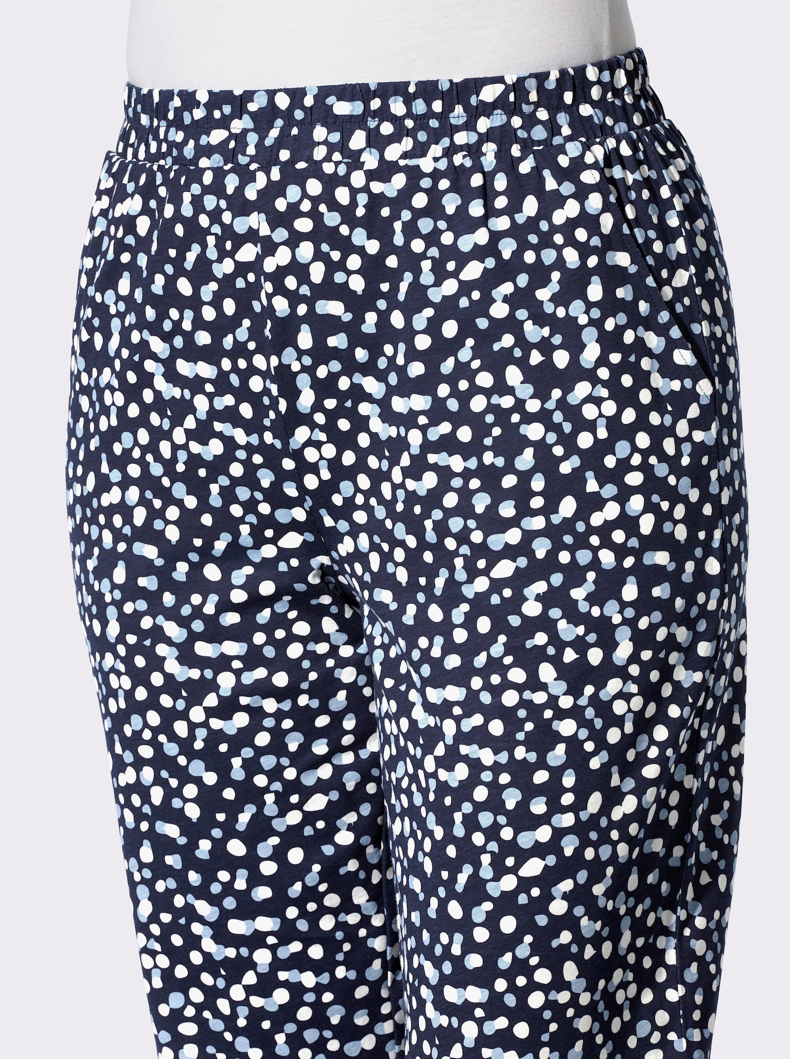 Freizeithose mit Grafik-Print - marine-bleu-bedruckt