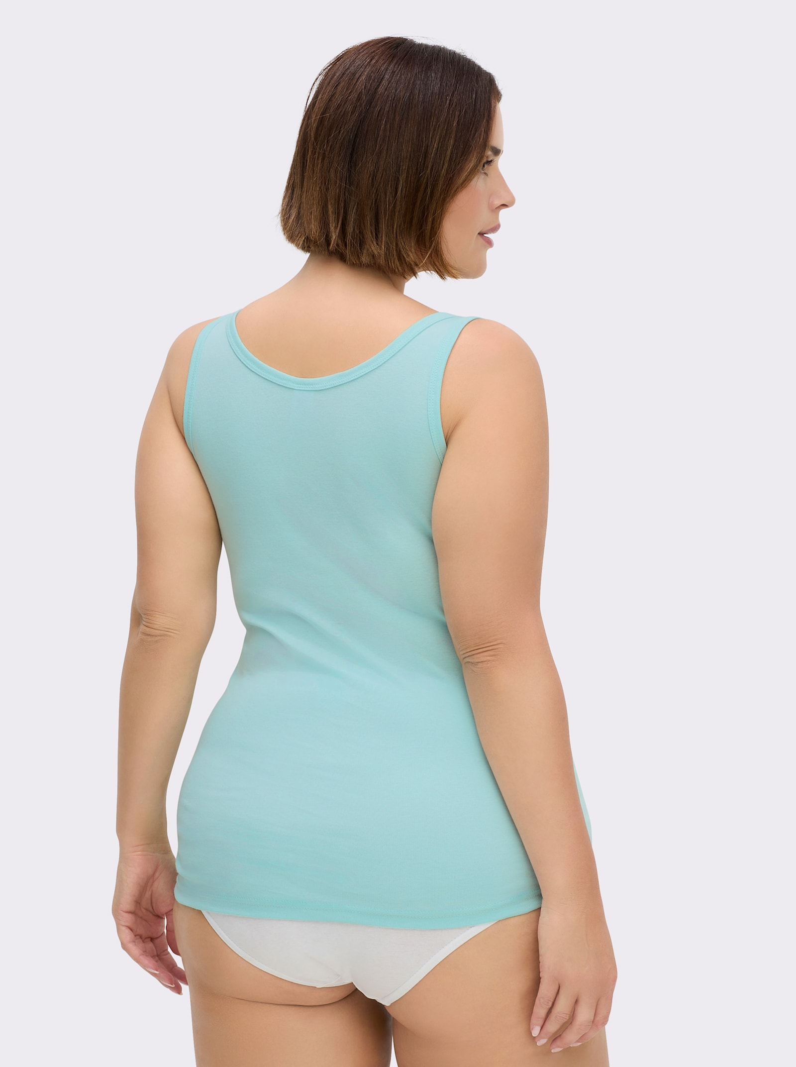 wäschepur Achselhemd mit verschiedenen Spitzen-Motiven - rosé + bleu + mint