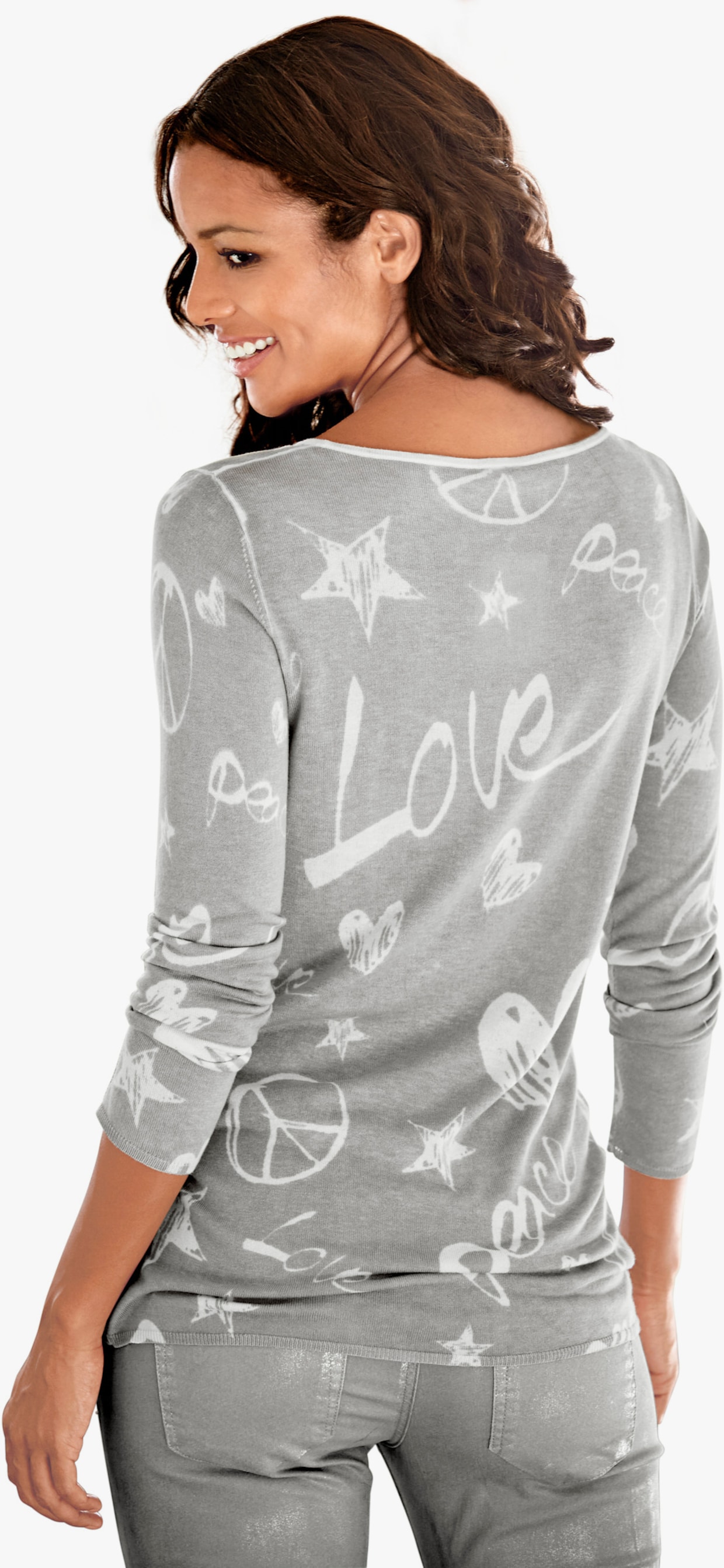 heine Pullover met print - grijs