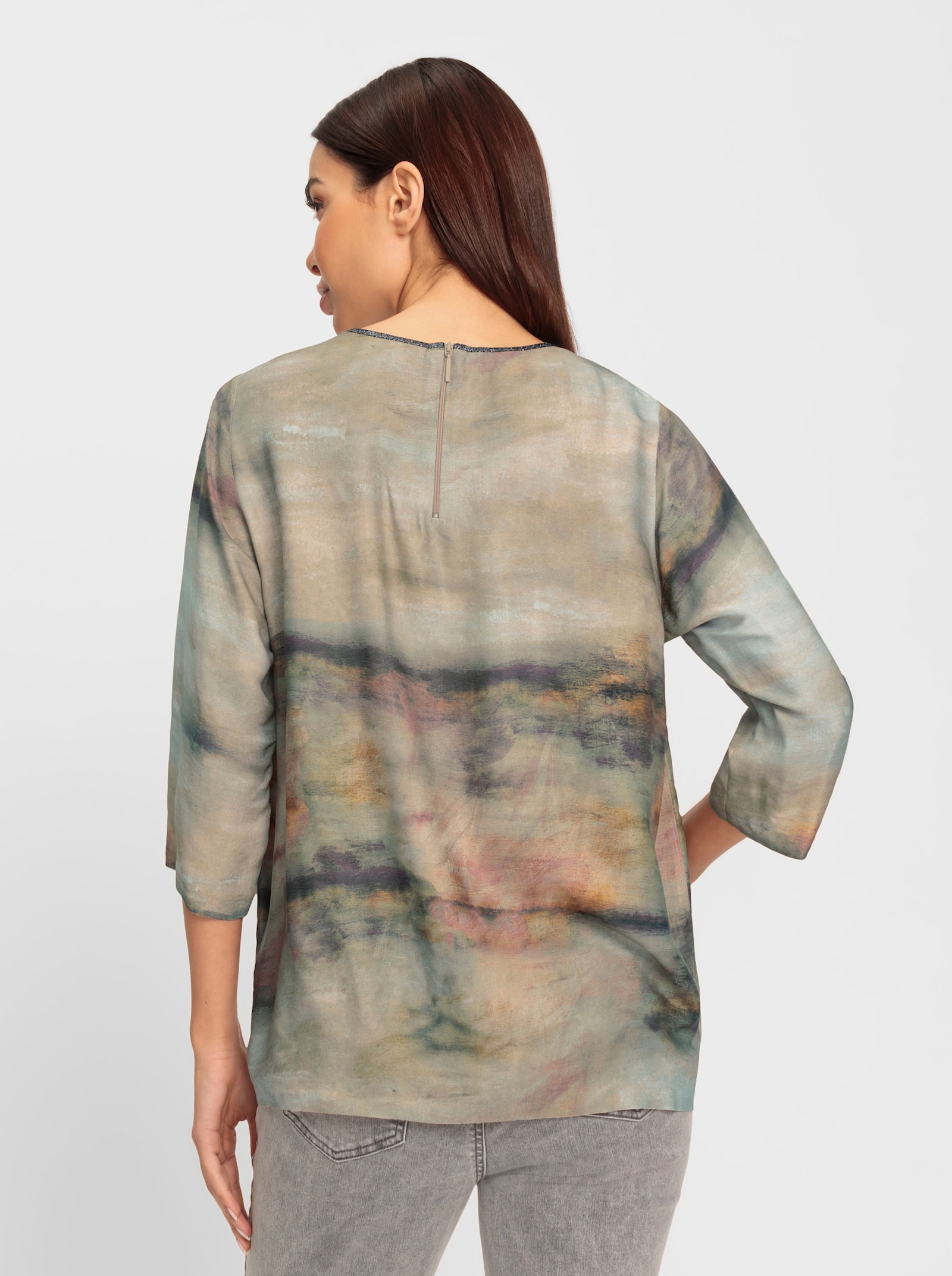 heine Chemisier imprimé avec glissière au dos - sable-kaki imprimé