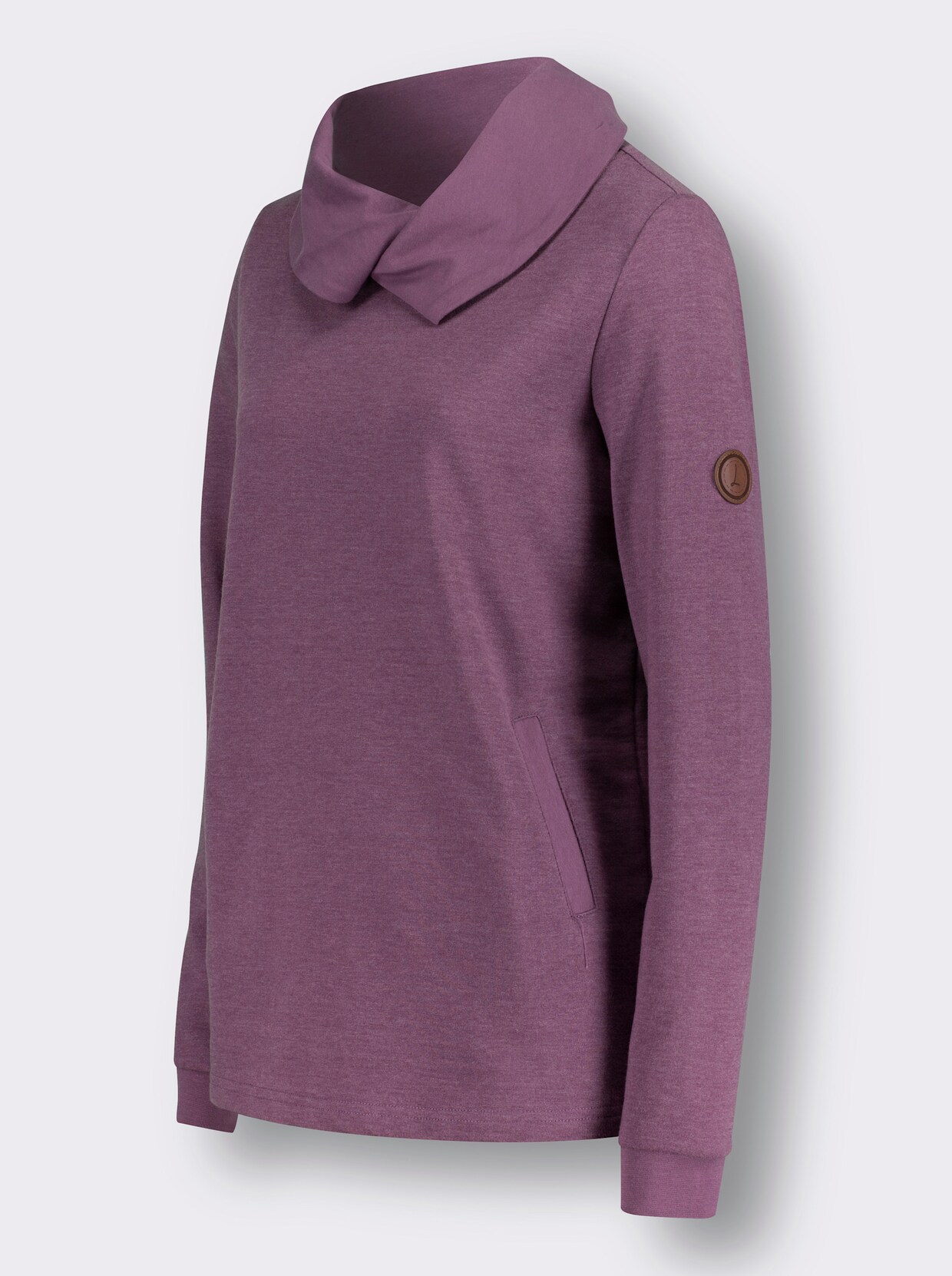 Sweatshirt - violett-weiß-meliert