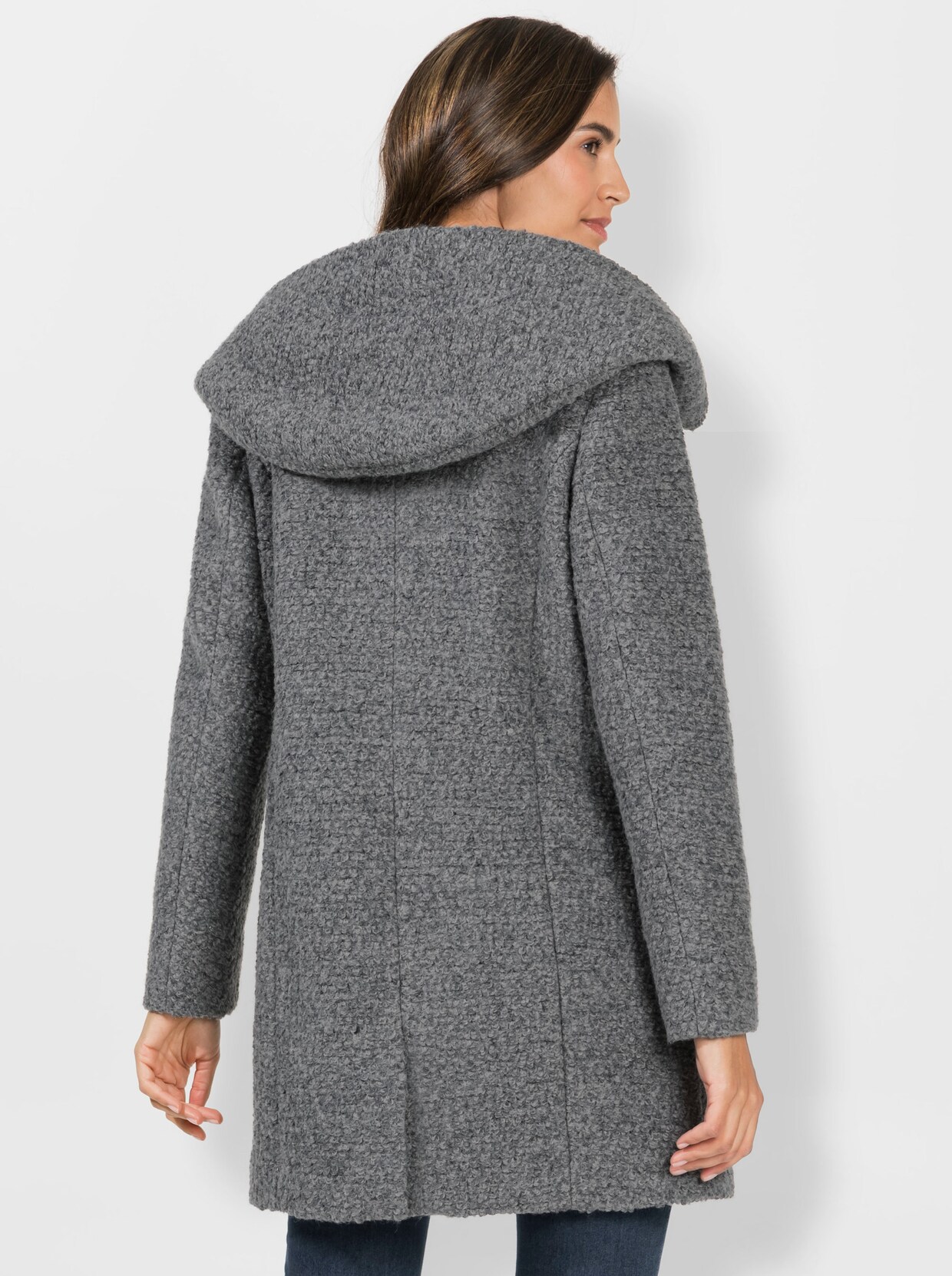 Longjacke - grau-meliert