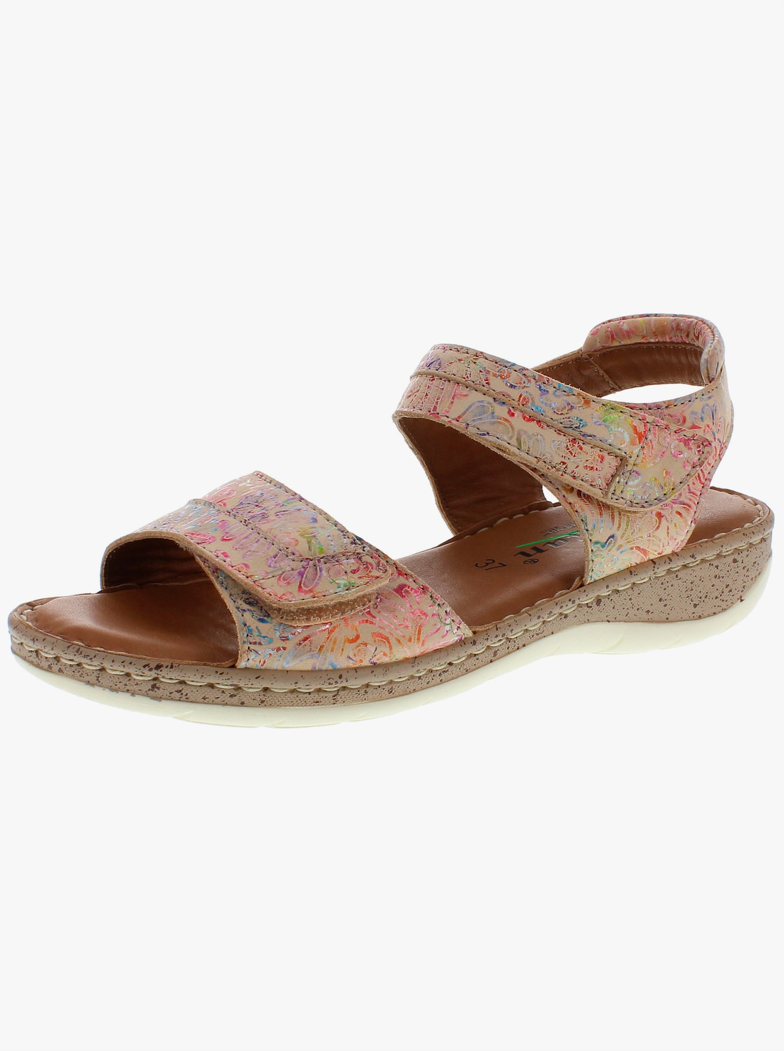 Reflexan Sandale aus Nubukleder - beige-bunt