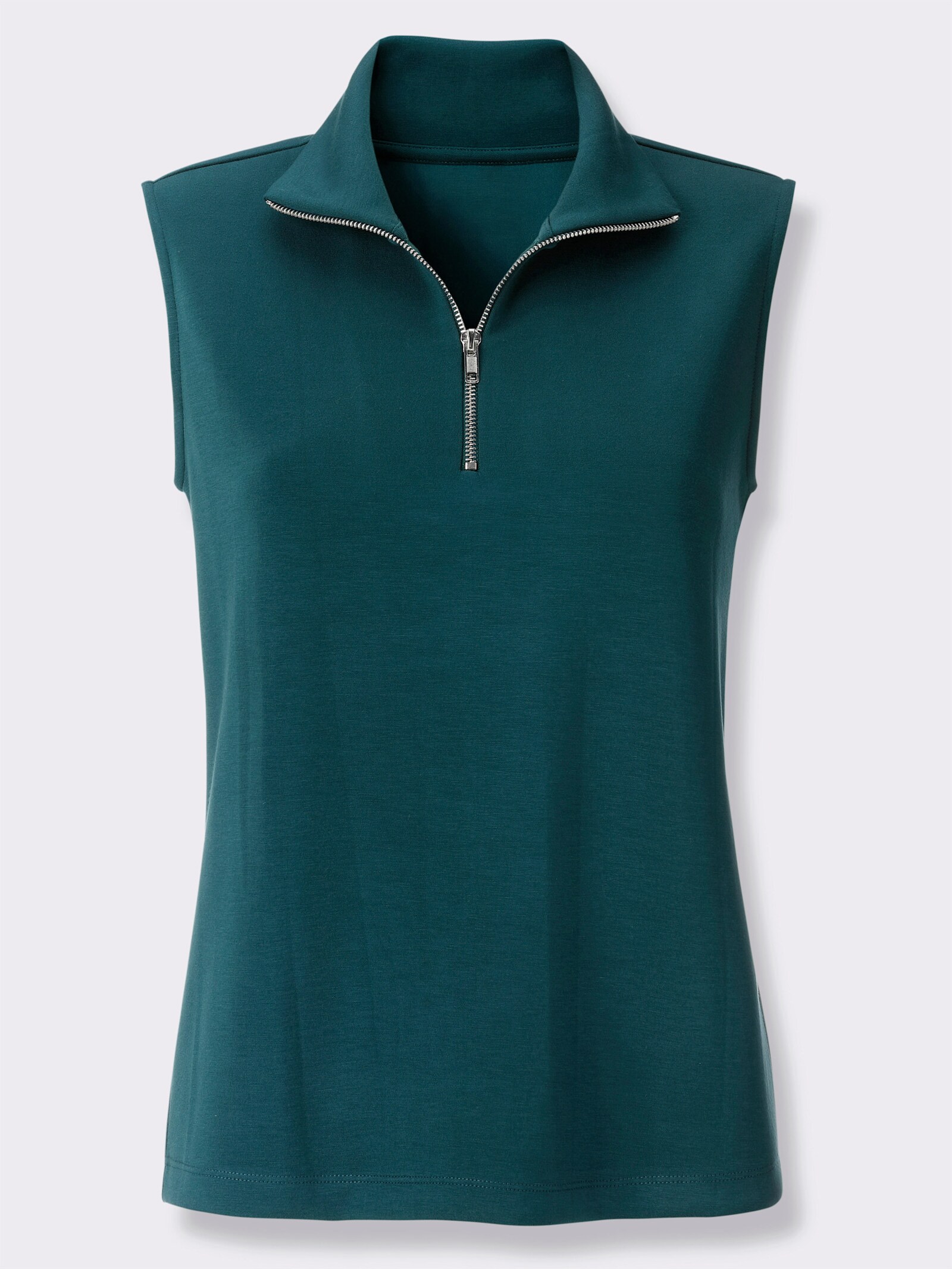 heine Shirt mit Reißverschluss - petrol