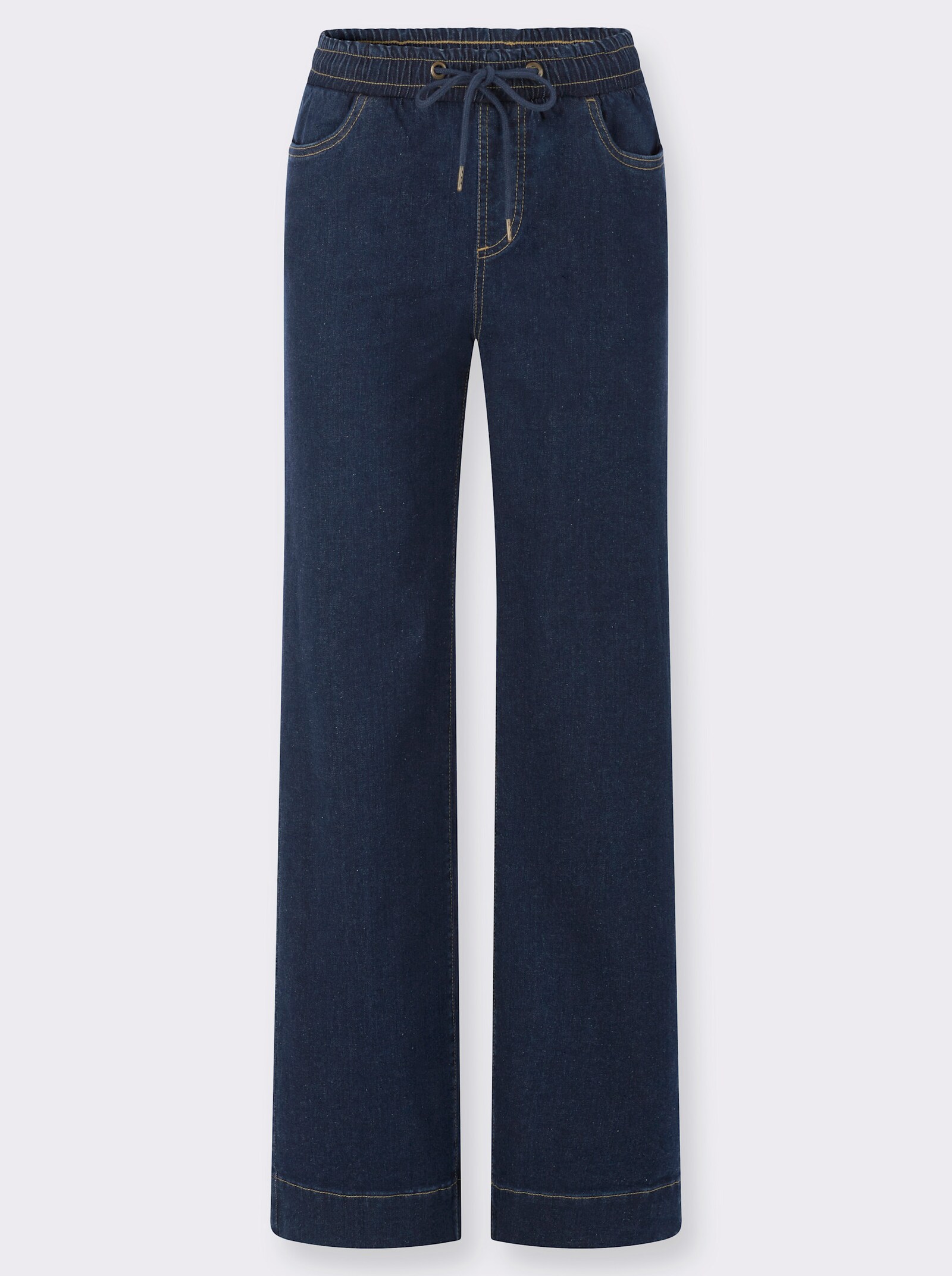 Schlupfjeans mit weitem Bein - dark blue