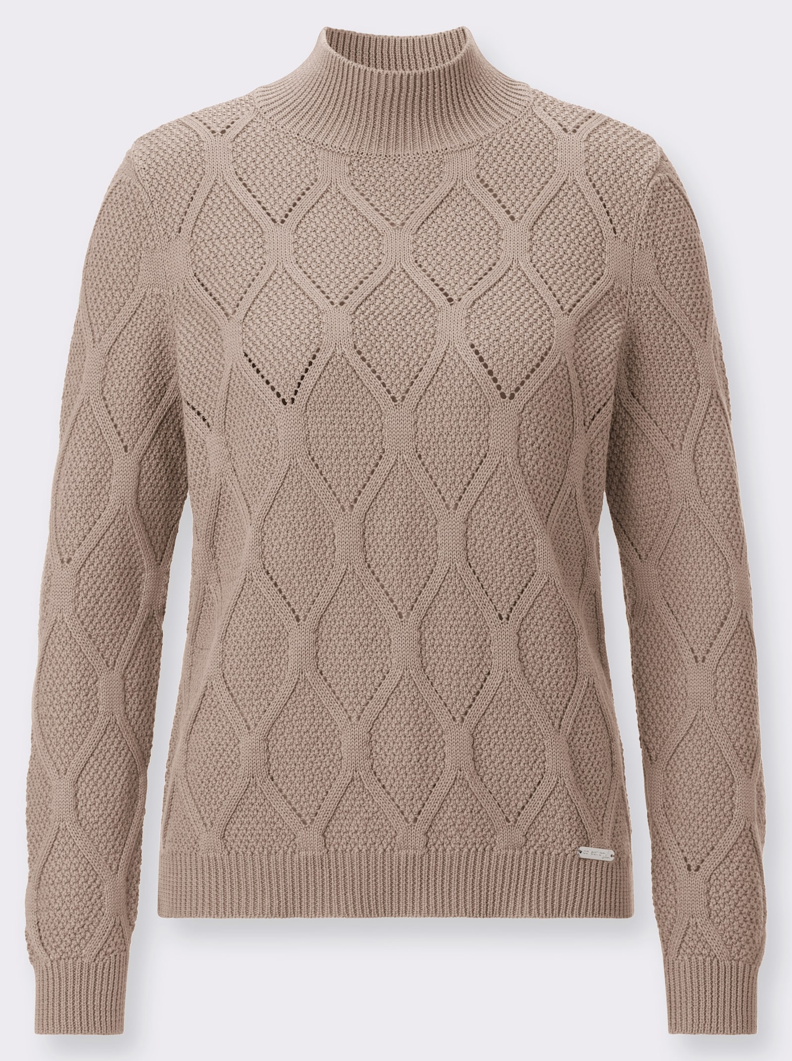 Stehkragenpullover - sesam