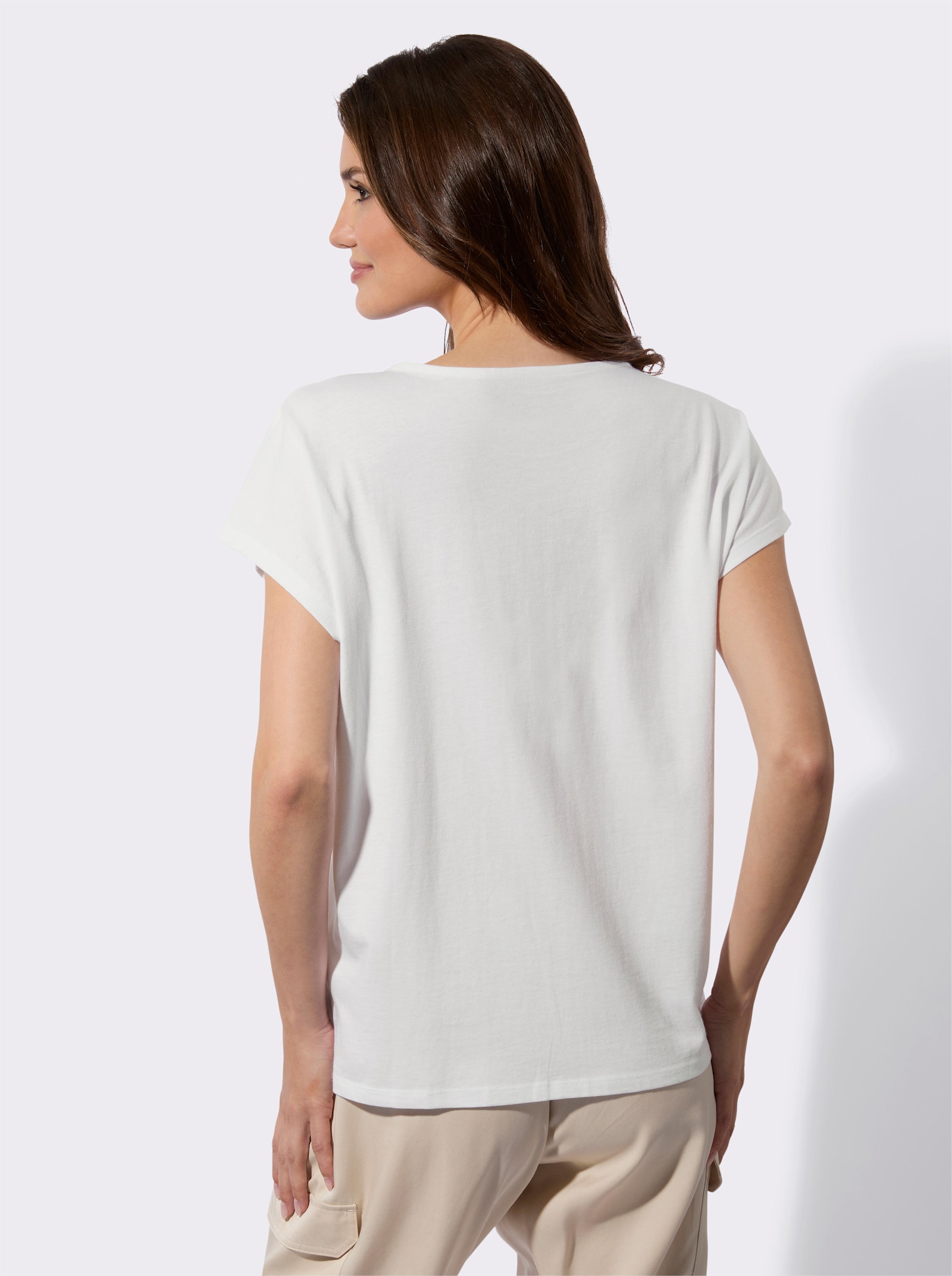 Shirt mit Leo-Print - weiss