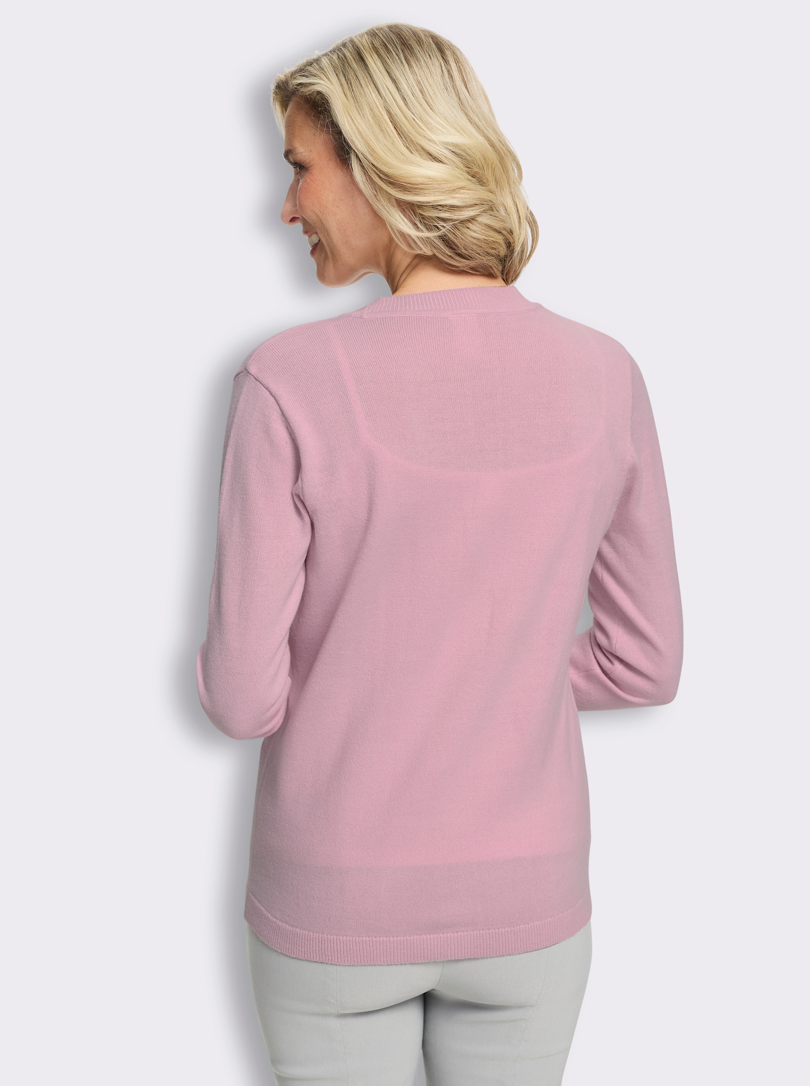 Strickjacke in Feinstrick-Qualität - rosé