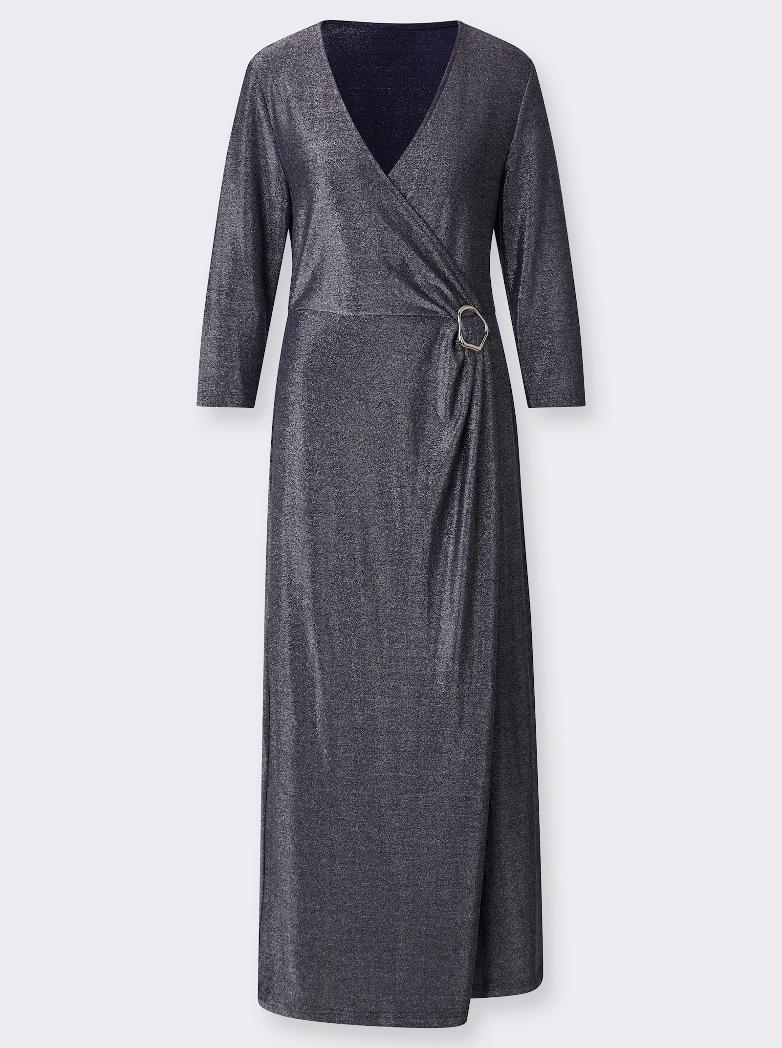 A-Linien-Kleid mit Deko-Spange - silberfarben-marine