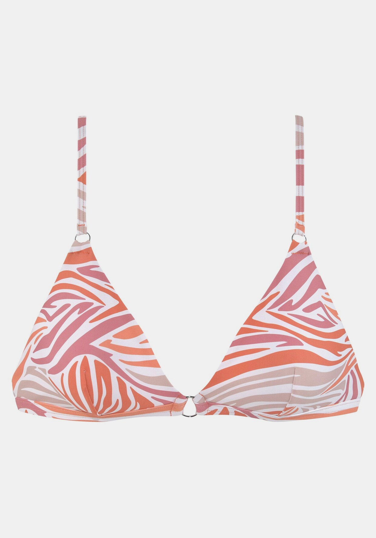 Sunseeker Triangel-Bikini-Top - orange-rose-weiß
