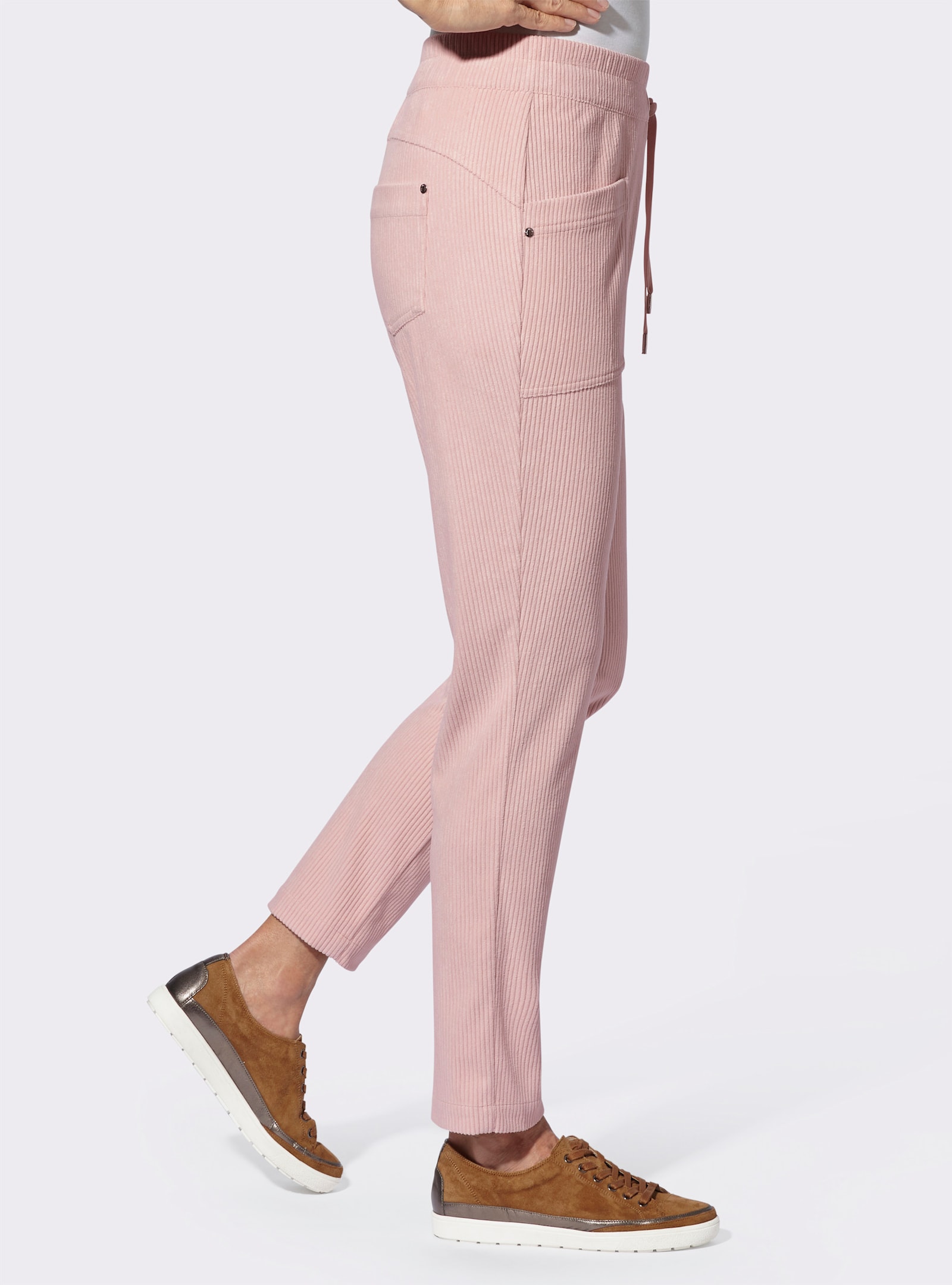 Cordhose mit Rundum-Dehnbund - puder