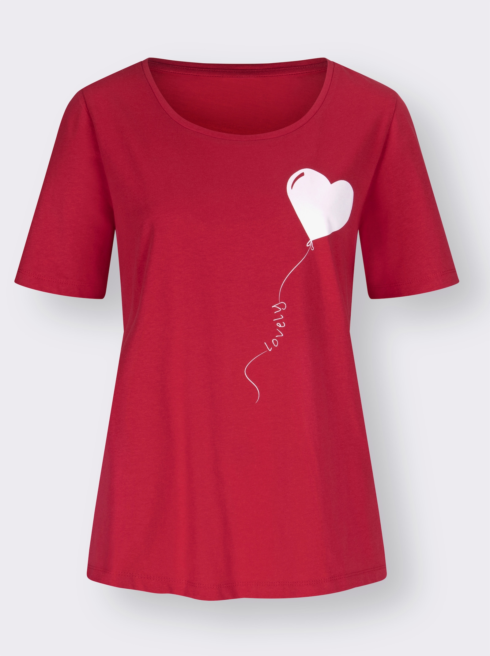 T-shirt met op dessin geplaatste print - rood