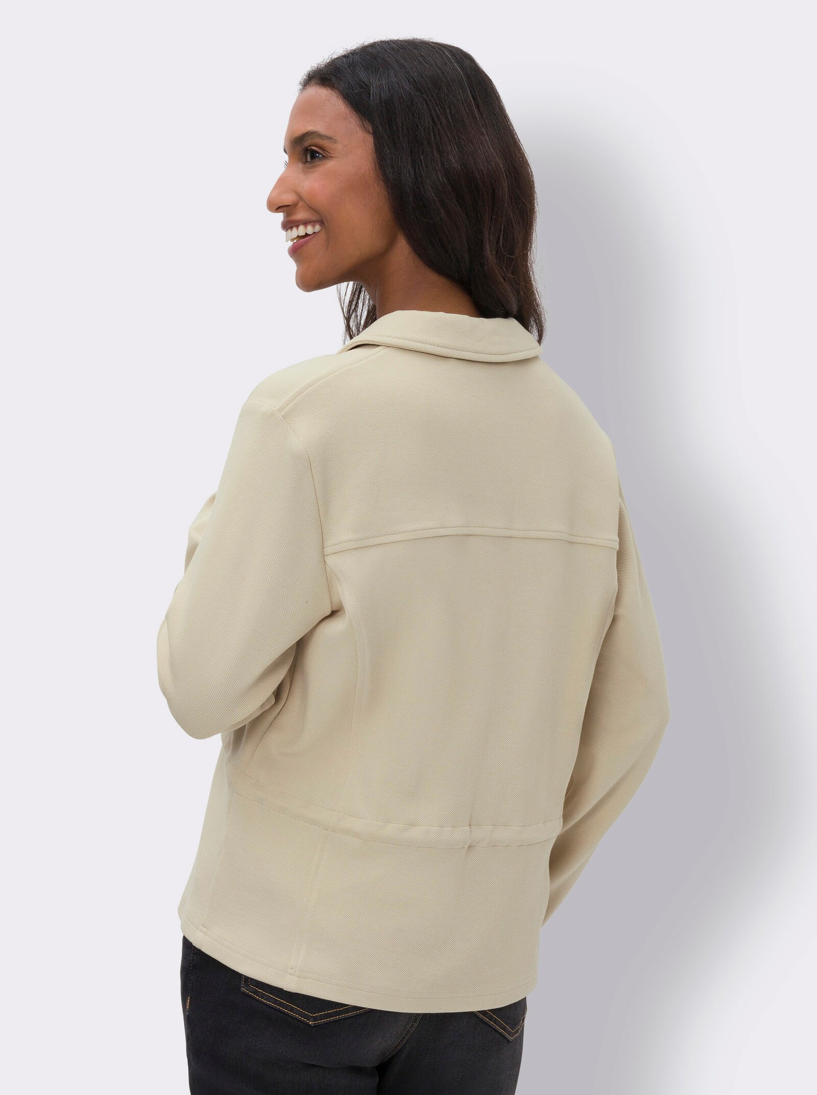 heine Sweatblazer mit Tunnelzug - sand