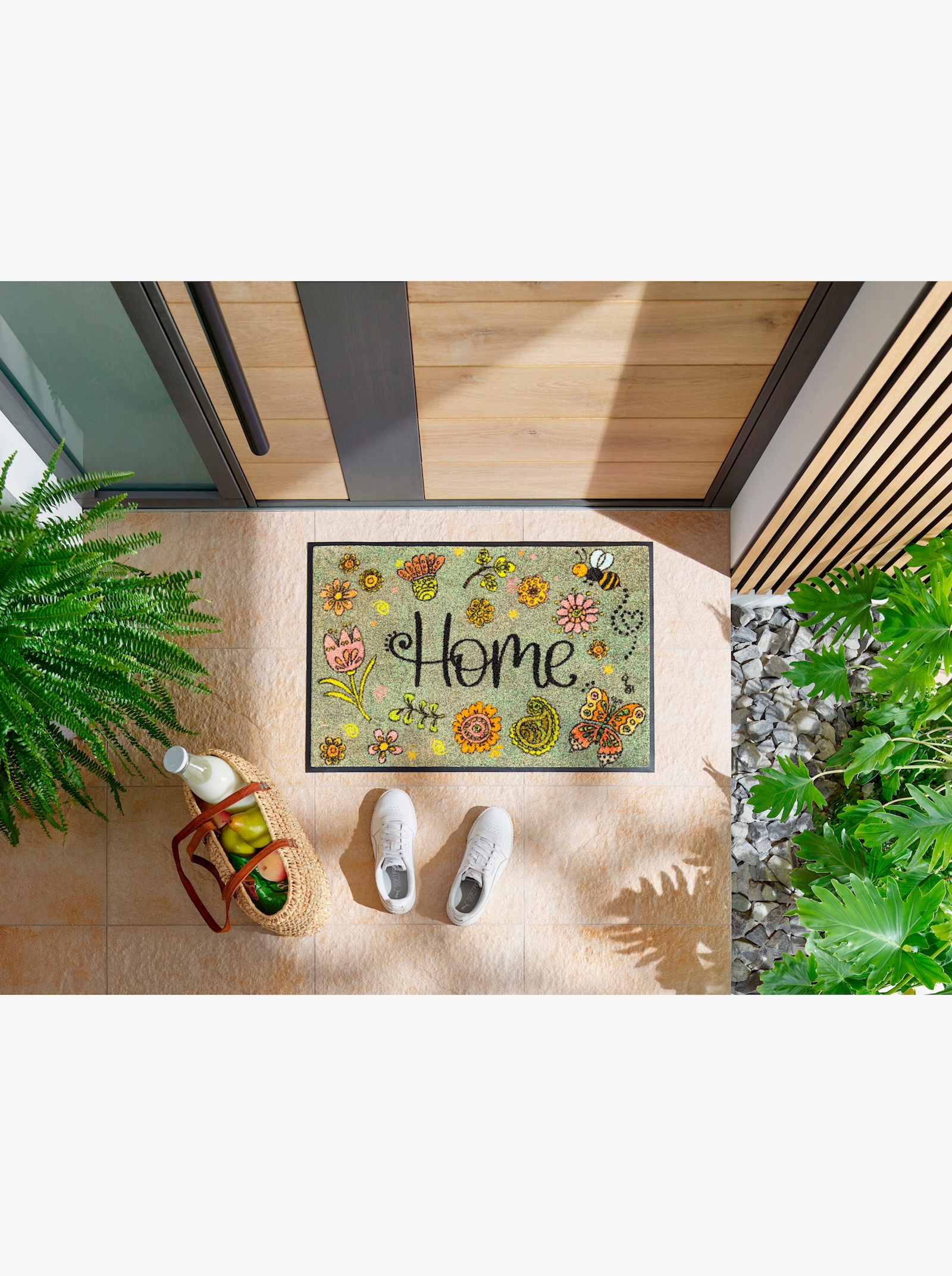 wash+dry by Kleen-Tex Fußmatte - grau-grün-gemustert