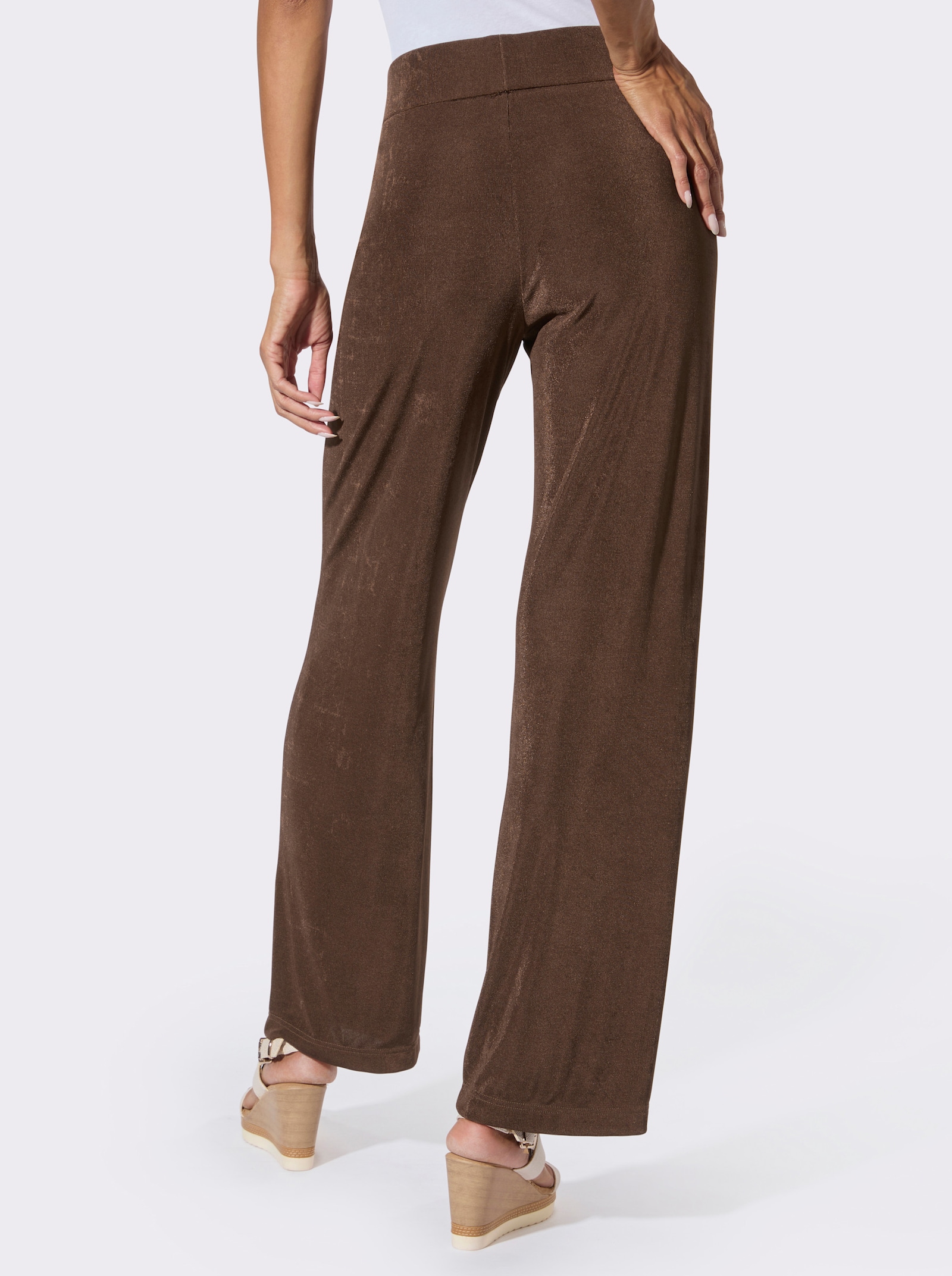 Schlupfhose mit weiten Beinen - schoko