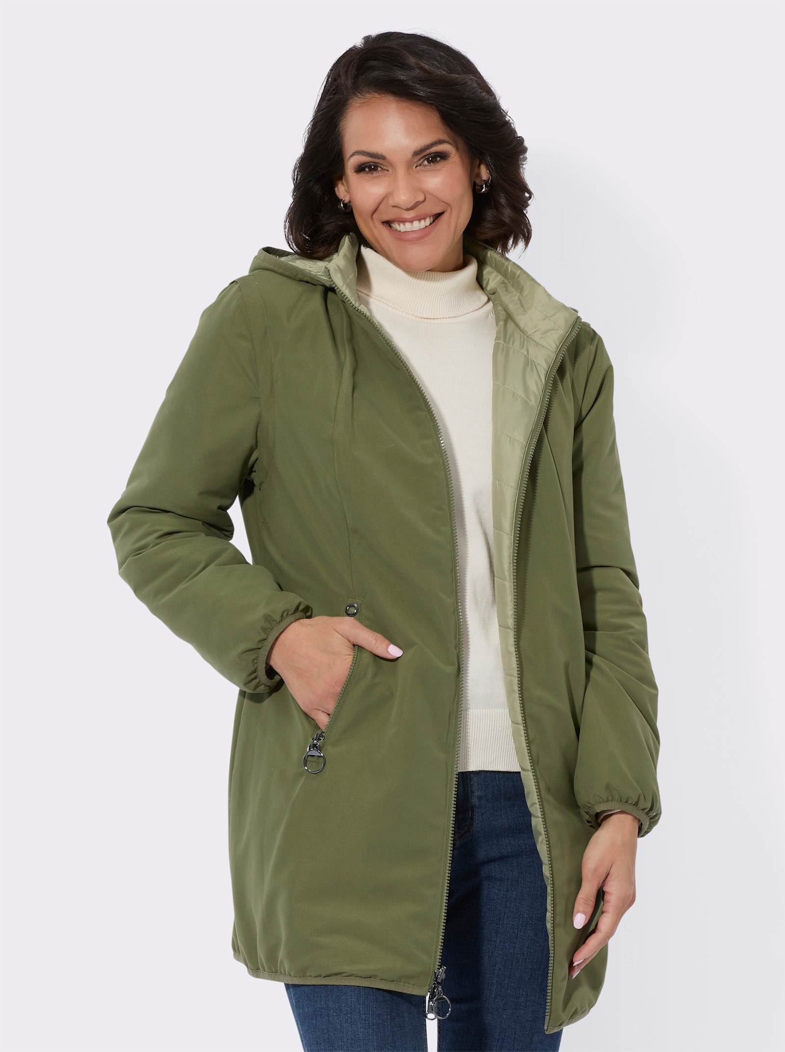 Longjacke mit Wendefunktion - schilf