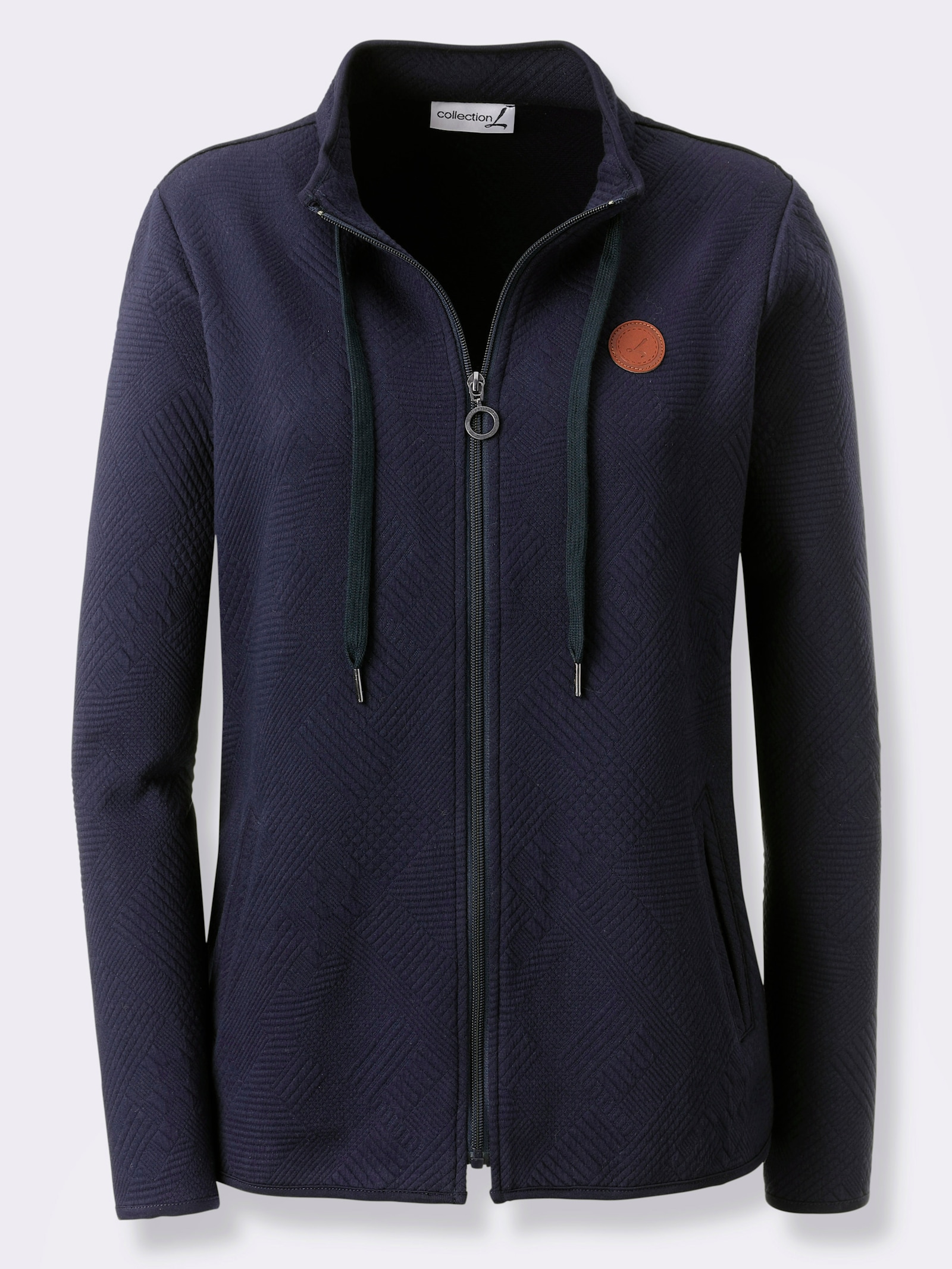Shirtjacke im Jacquard-Mustermix - marine