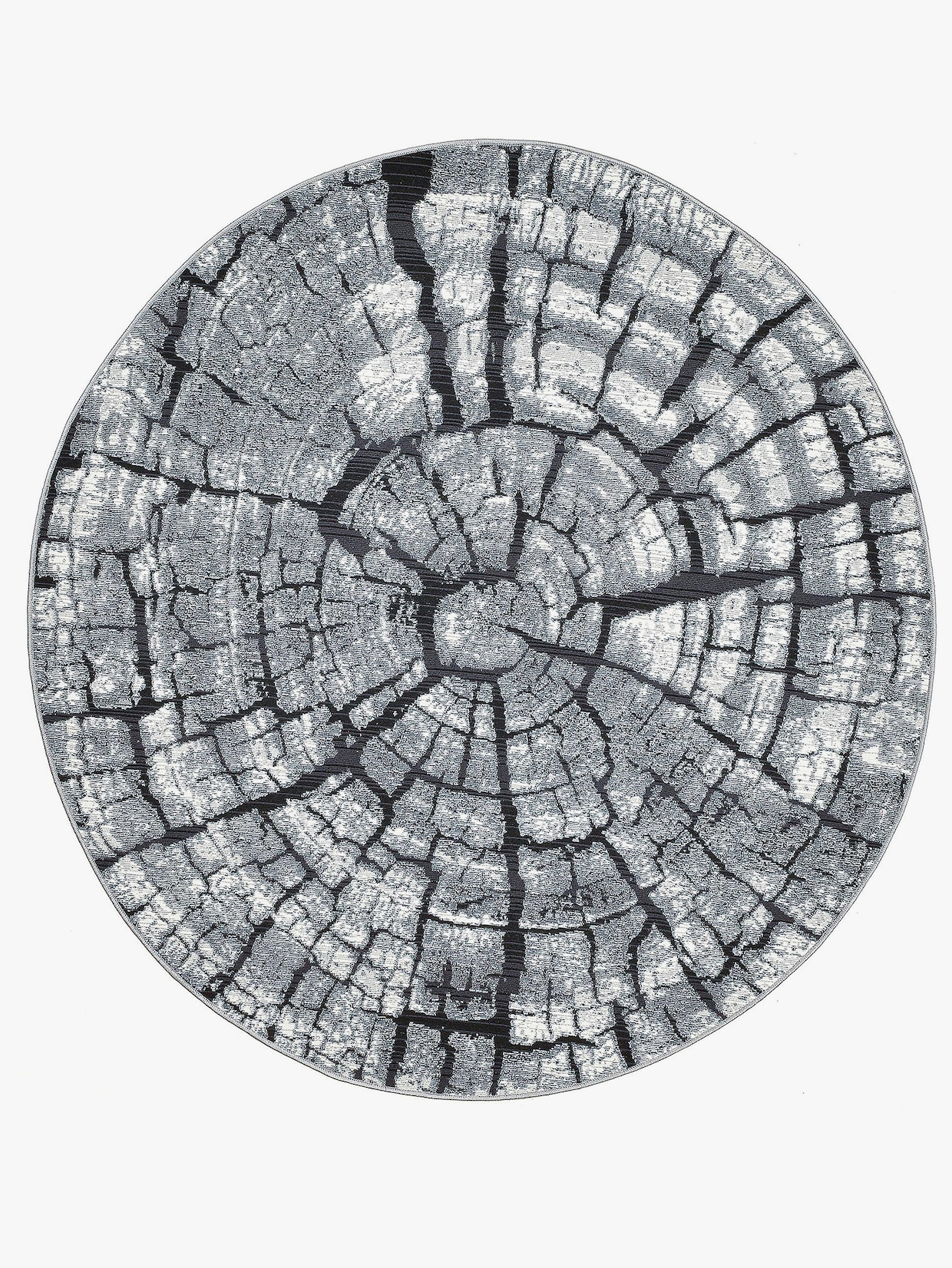 Theko Teppich - grau-gemustert