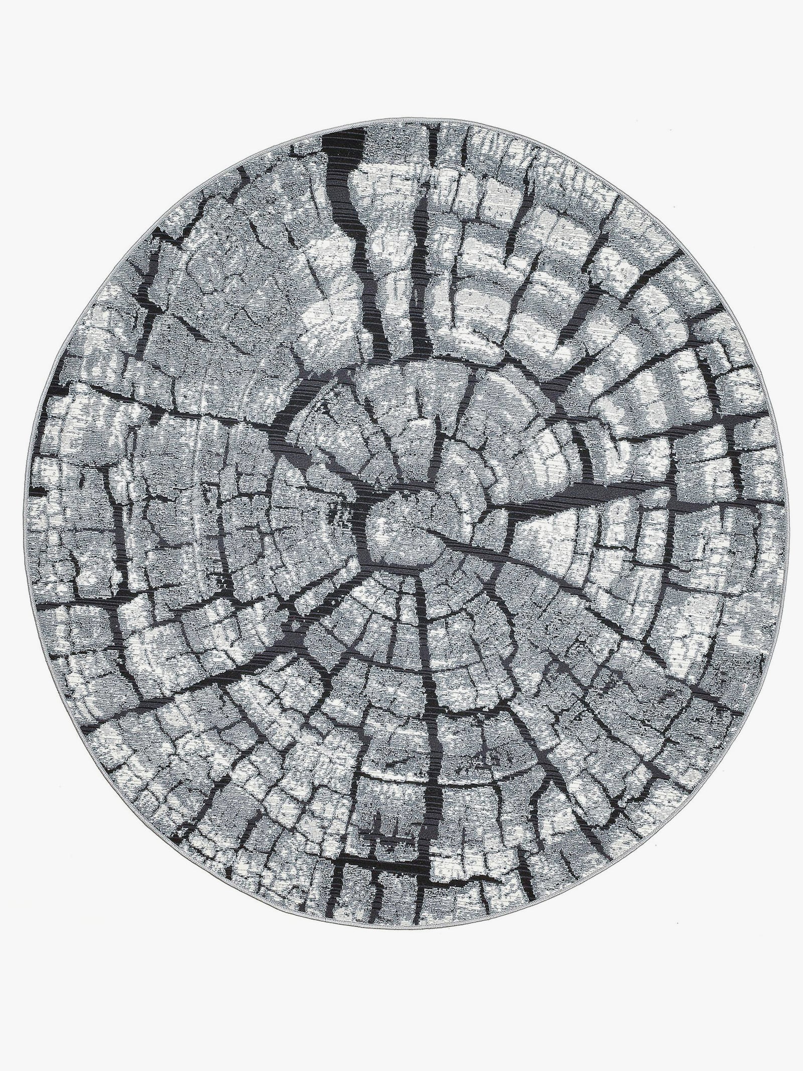 Theko Teppich - grau-gemustert