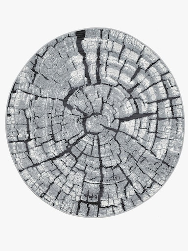 Theko Teppich - grau-gemustert