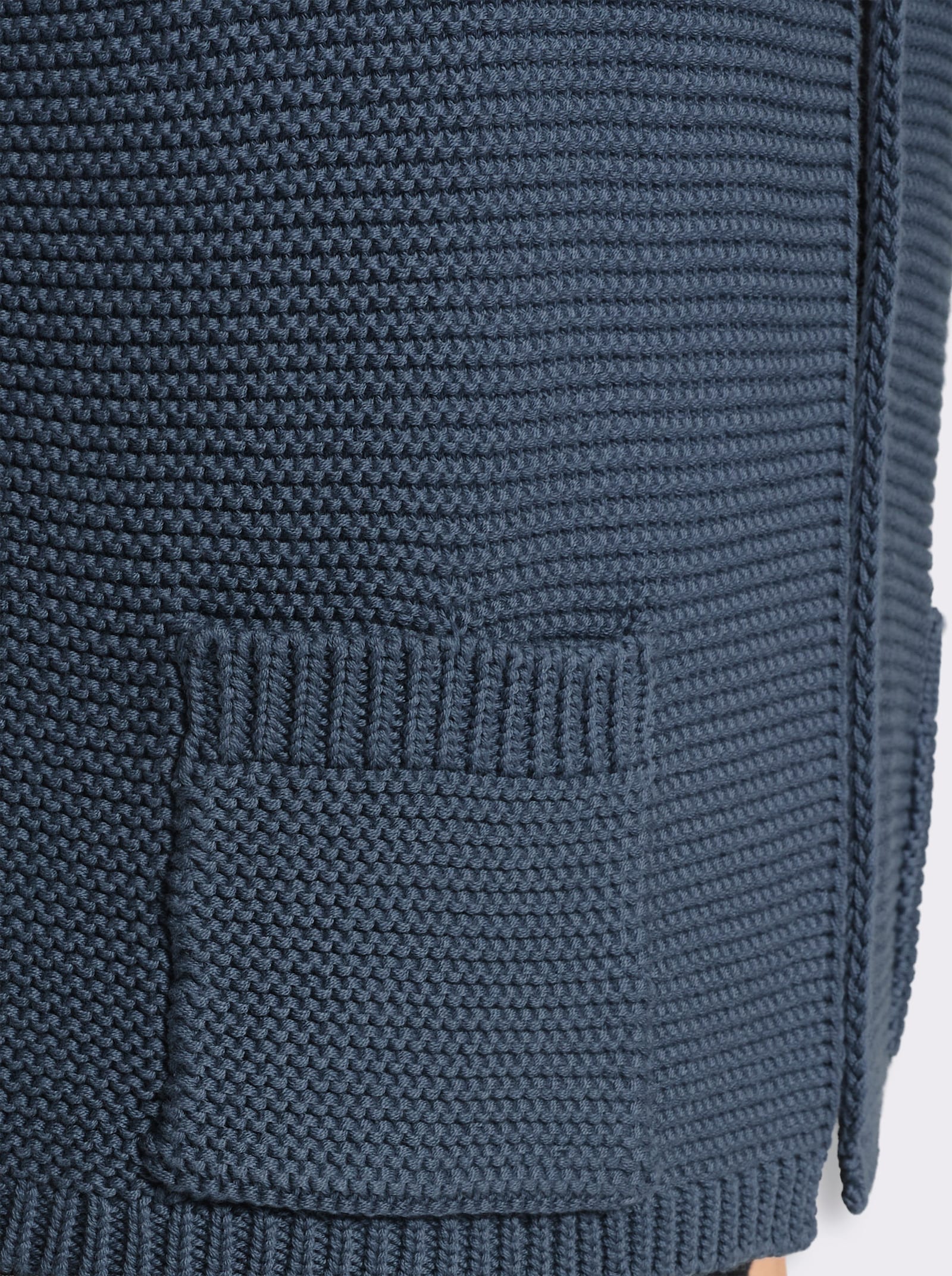  Strickweste im Linksstrick - rauchblau