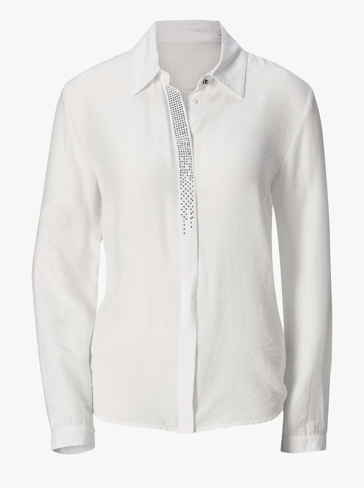 Košilová halenka s pajetkami - ecru