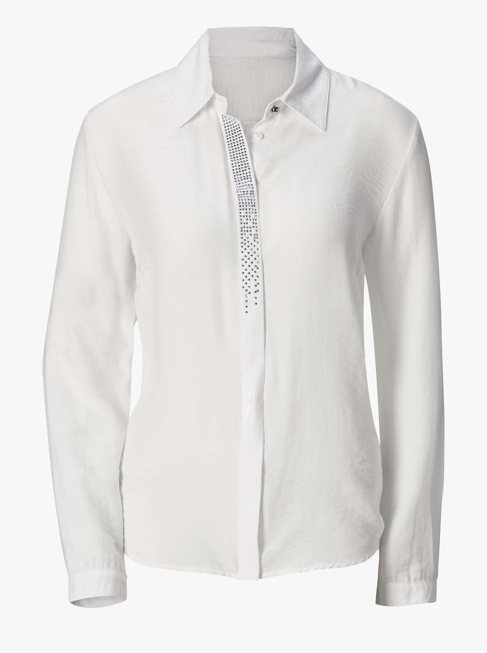 Hemdbluse mit Glitzersteinchen - ecru