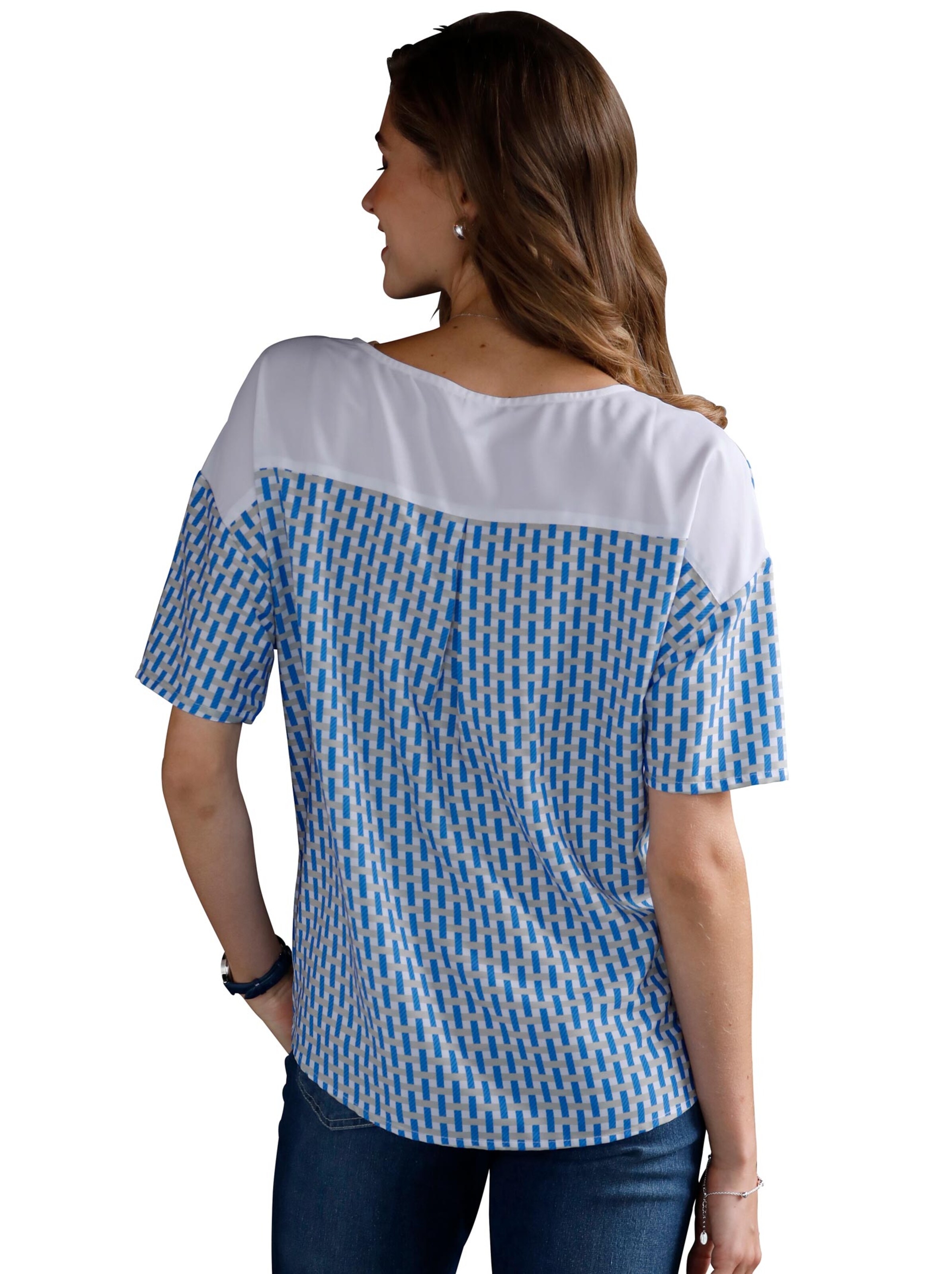 Bluse - beige-bedruckt