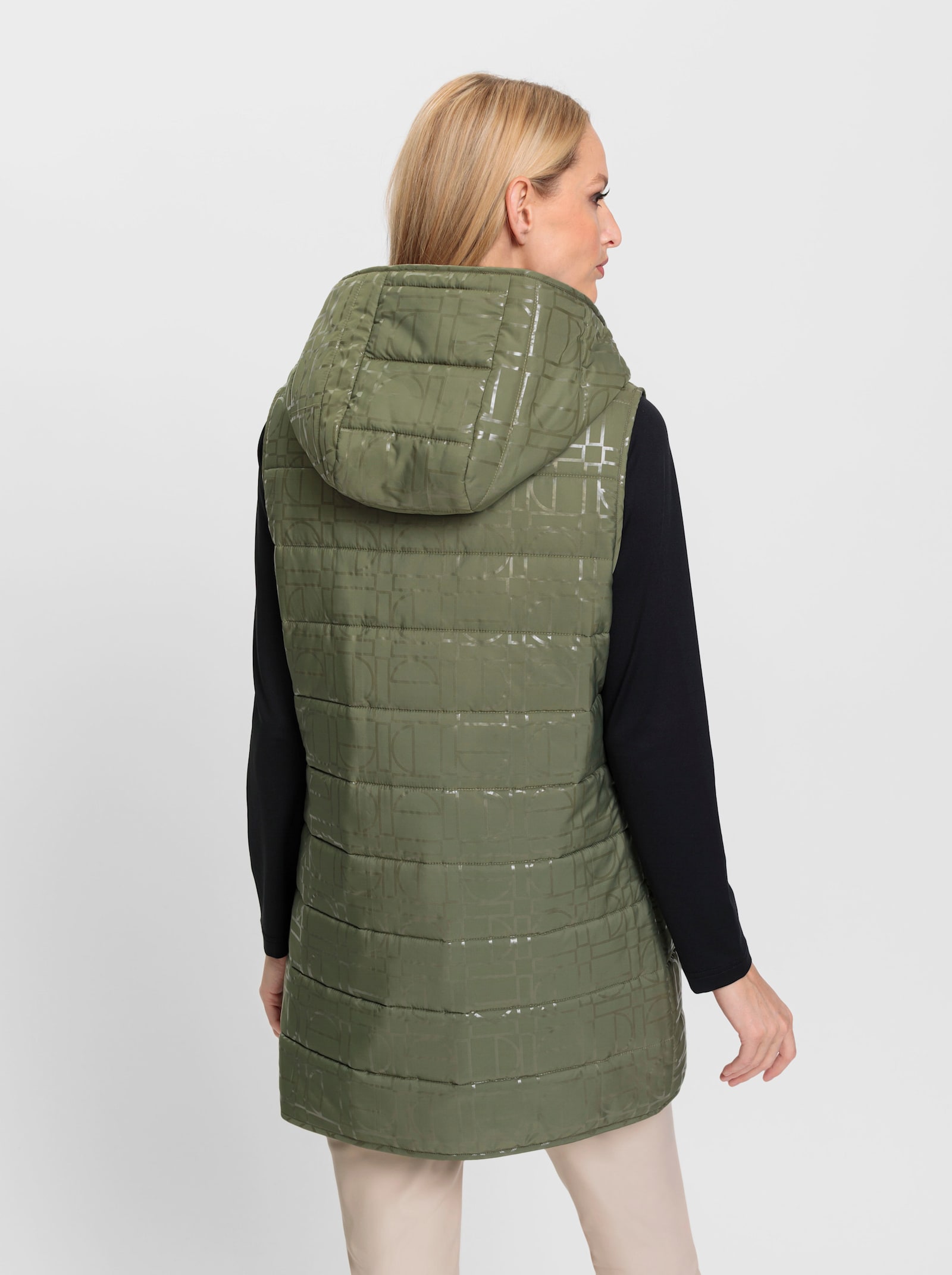 heine Steppweste mit Glanzdruck - khaki