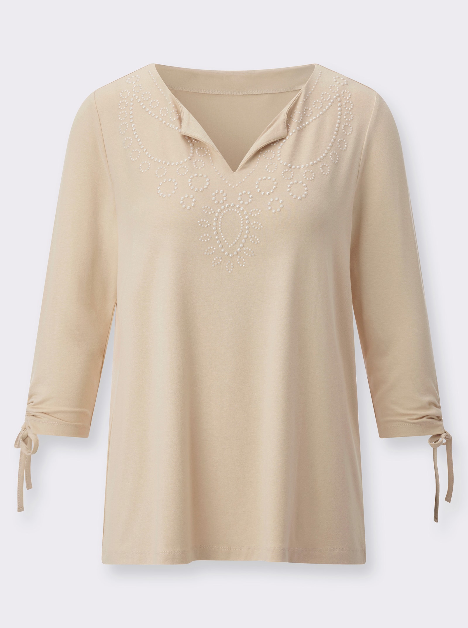 Tunikashirt in figurfreundlicher A-Linie - sand
