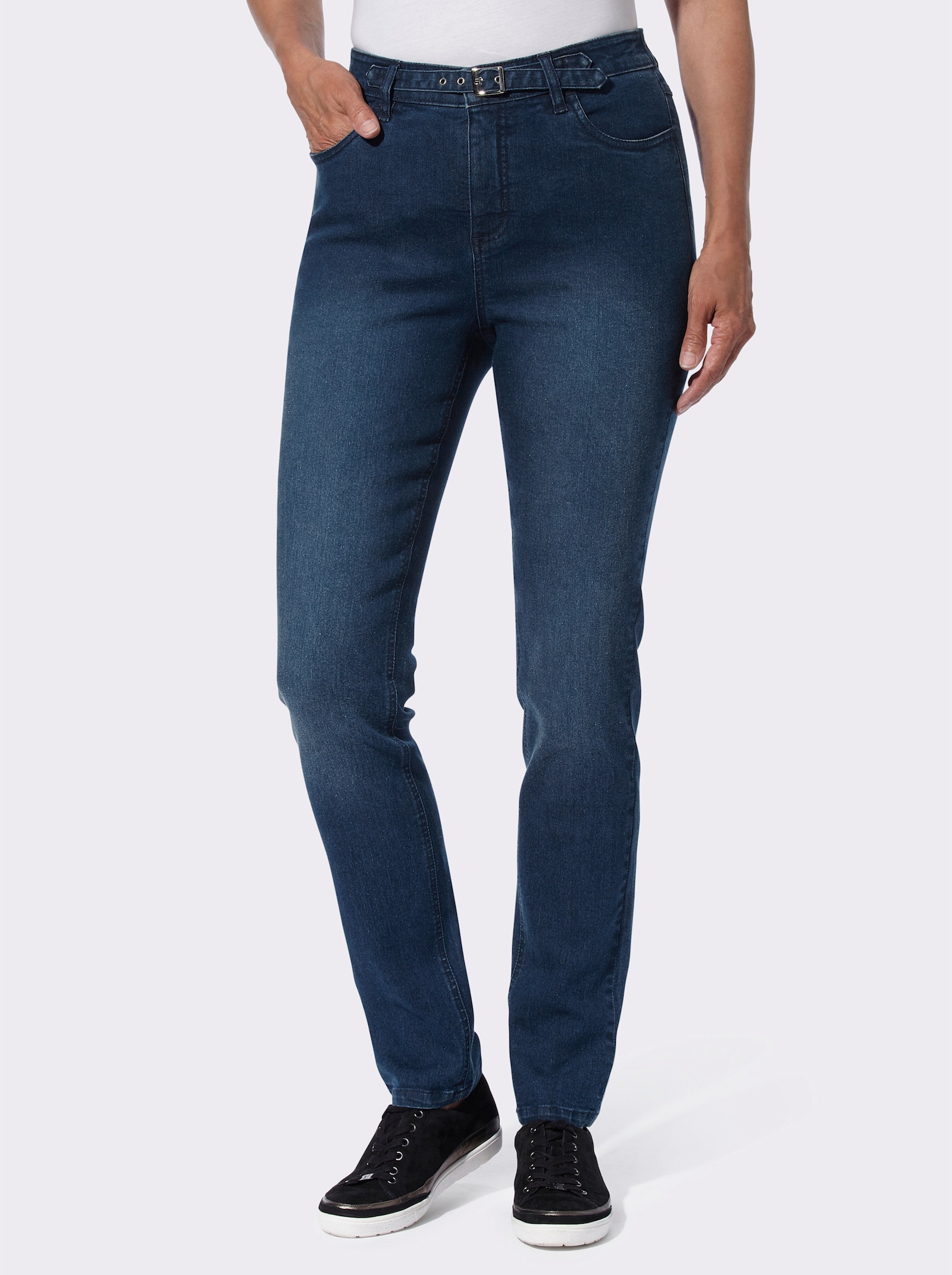 Jeans met comfortband achter - blue-stonewashed