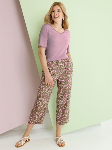 Shirt met V-hals - mauve