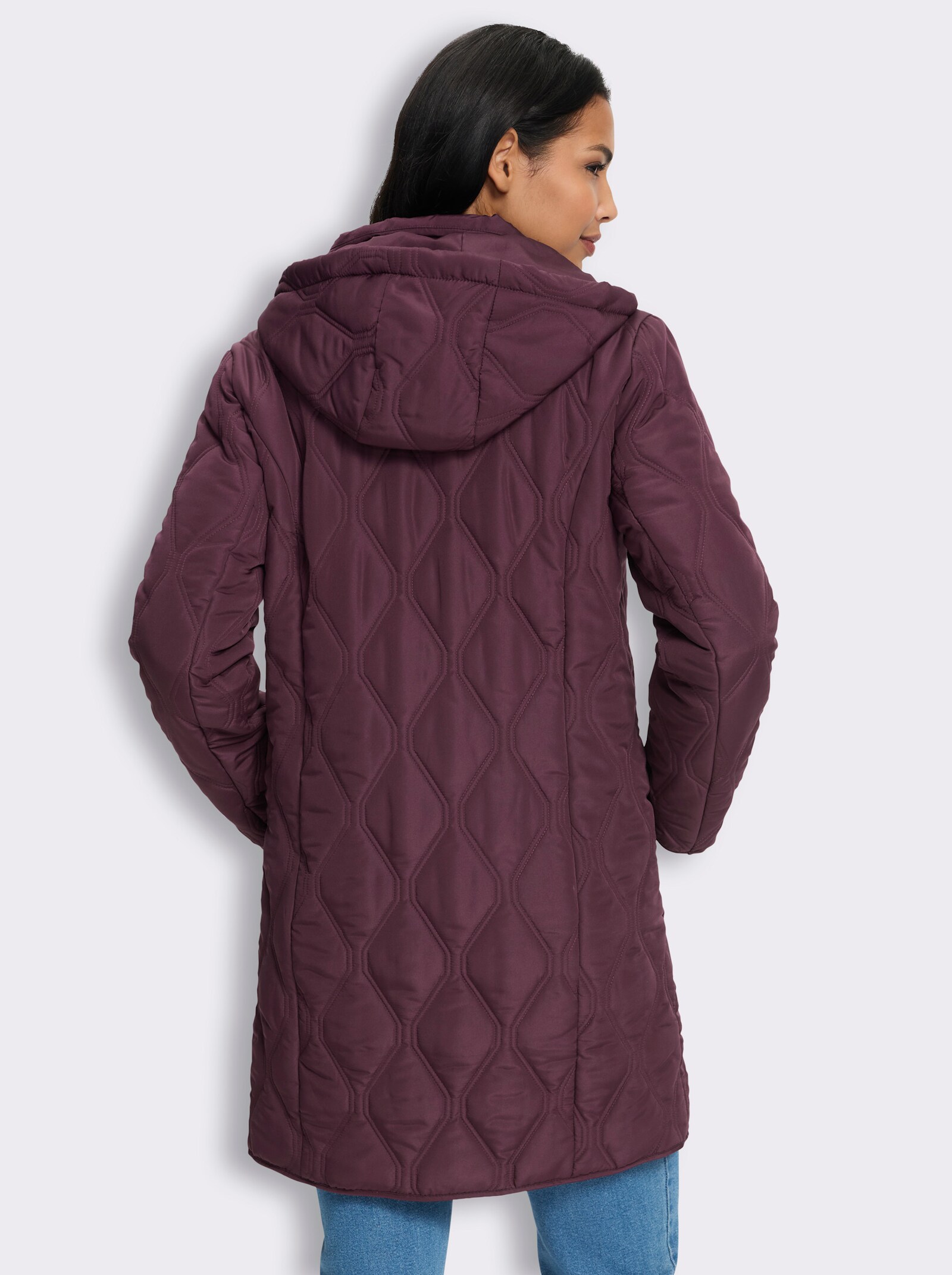 Steppjacke mit 2-Wege-Reißverschluss - burgund