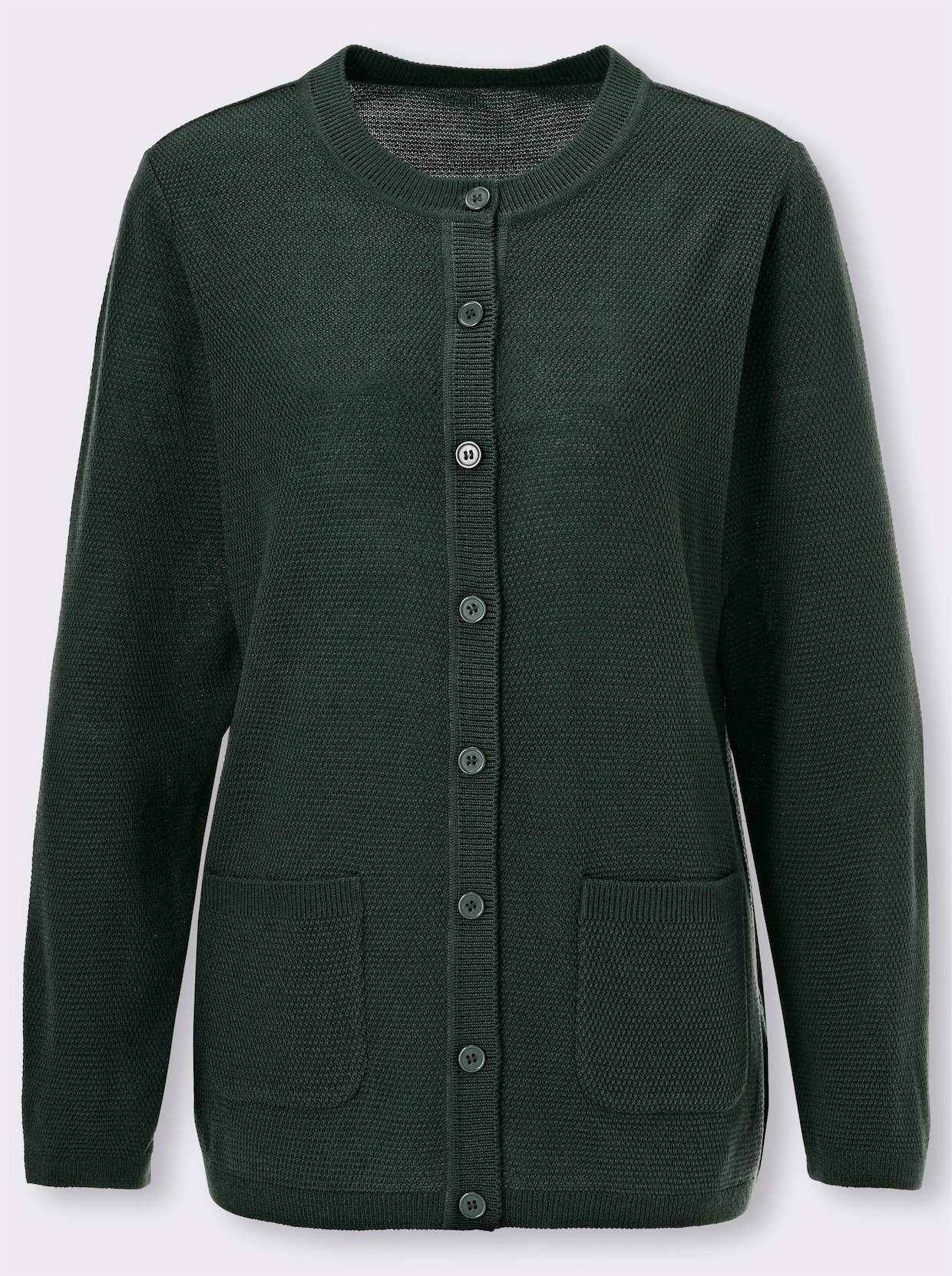 Strickjacke mit Struktur-Muster - moos