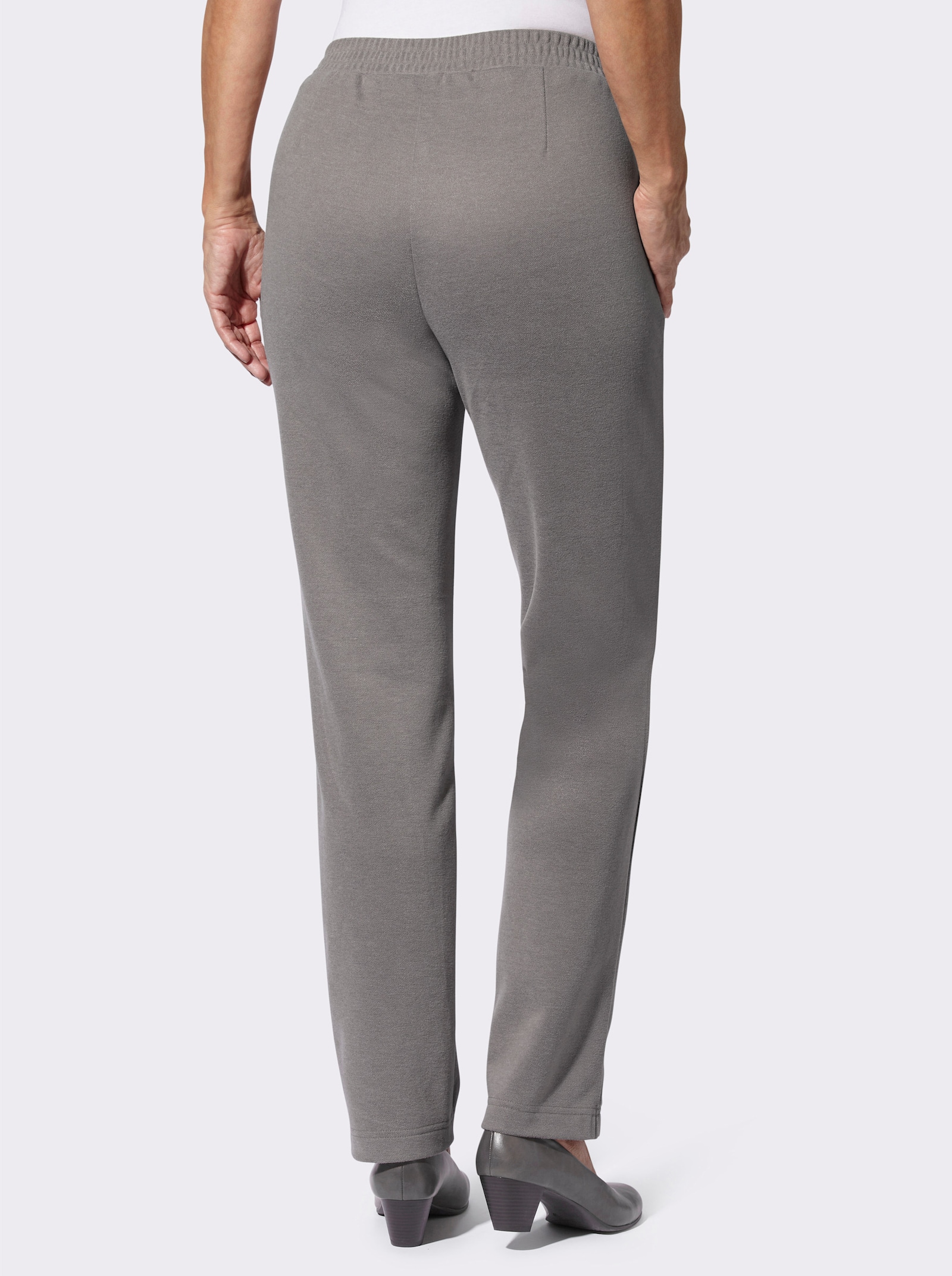 Schlupfhose aus weichem Flanell - grau-meliert